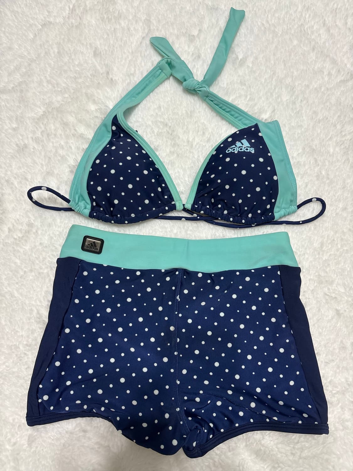희귀)Adidas 땡땡이 비키니 민트블루 상품이미지1