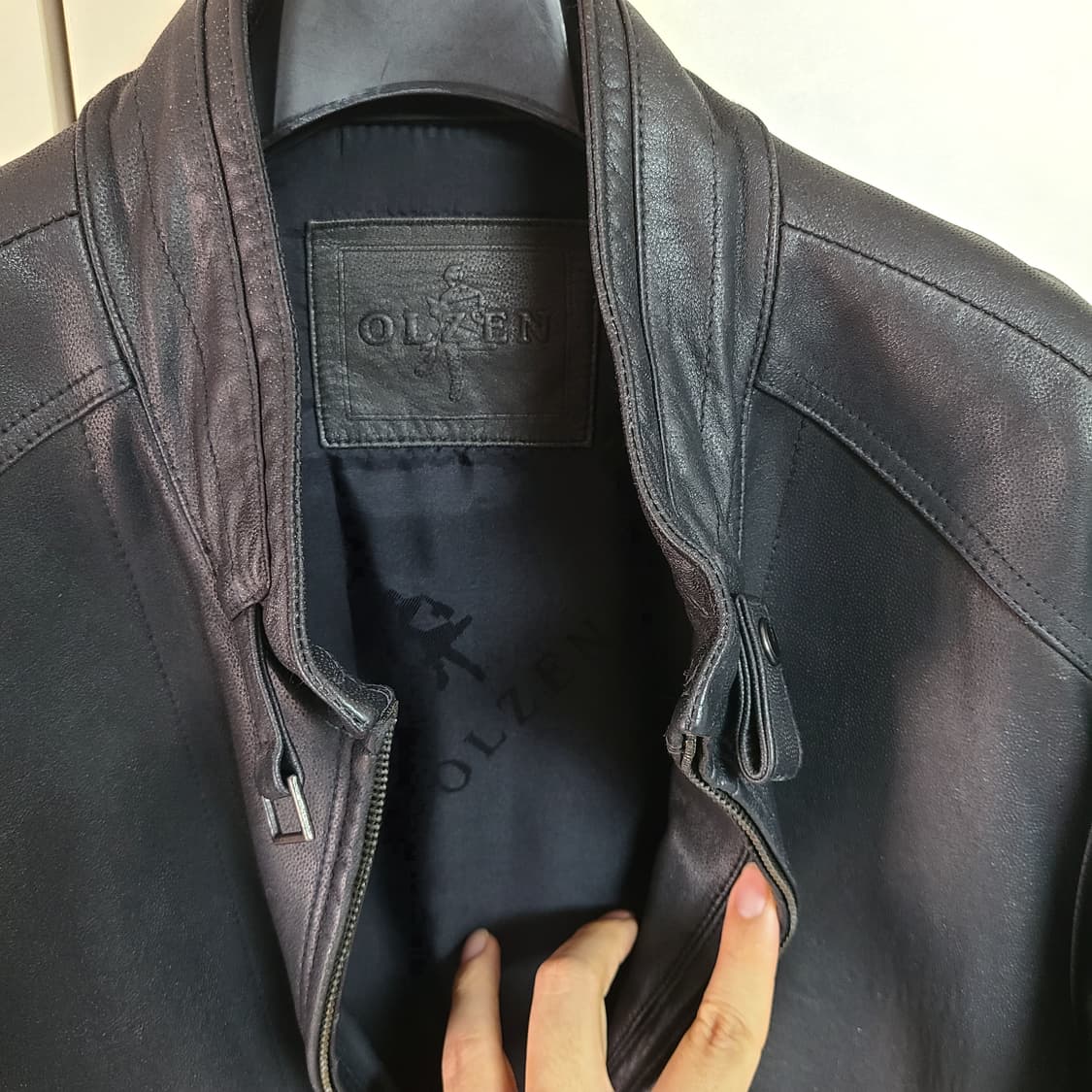 [100-105] 올젠 양가죽 싱글 레더 자켓 상품이미지4