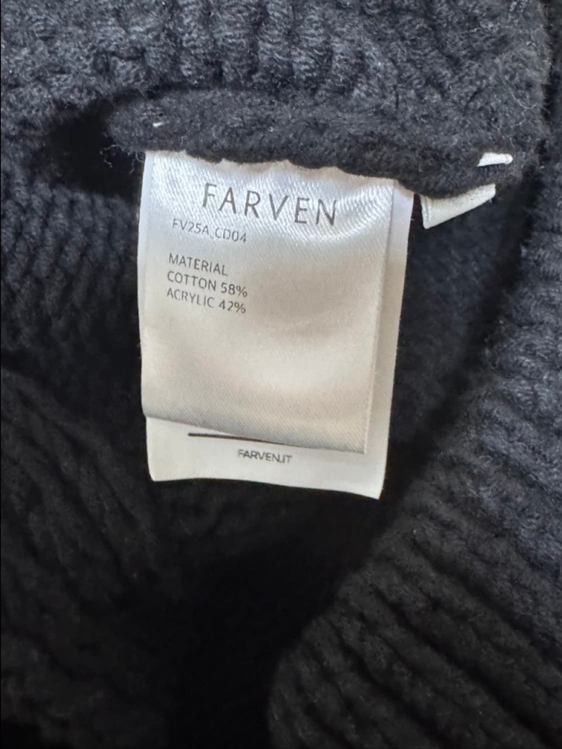 farven 파르벵 코튼 크롭 가디건 블랙 OS 상품이미지7