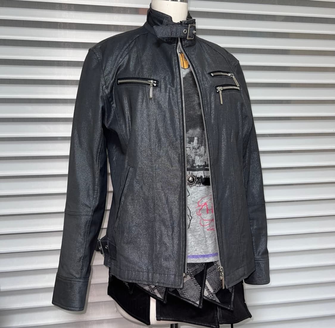 Male&Co waxed rider jacket 빈티지 라이더 자켓 상품이미지3