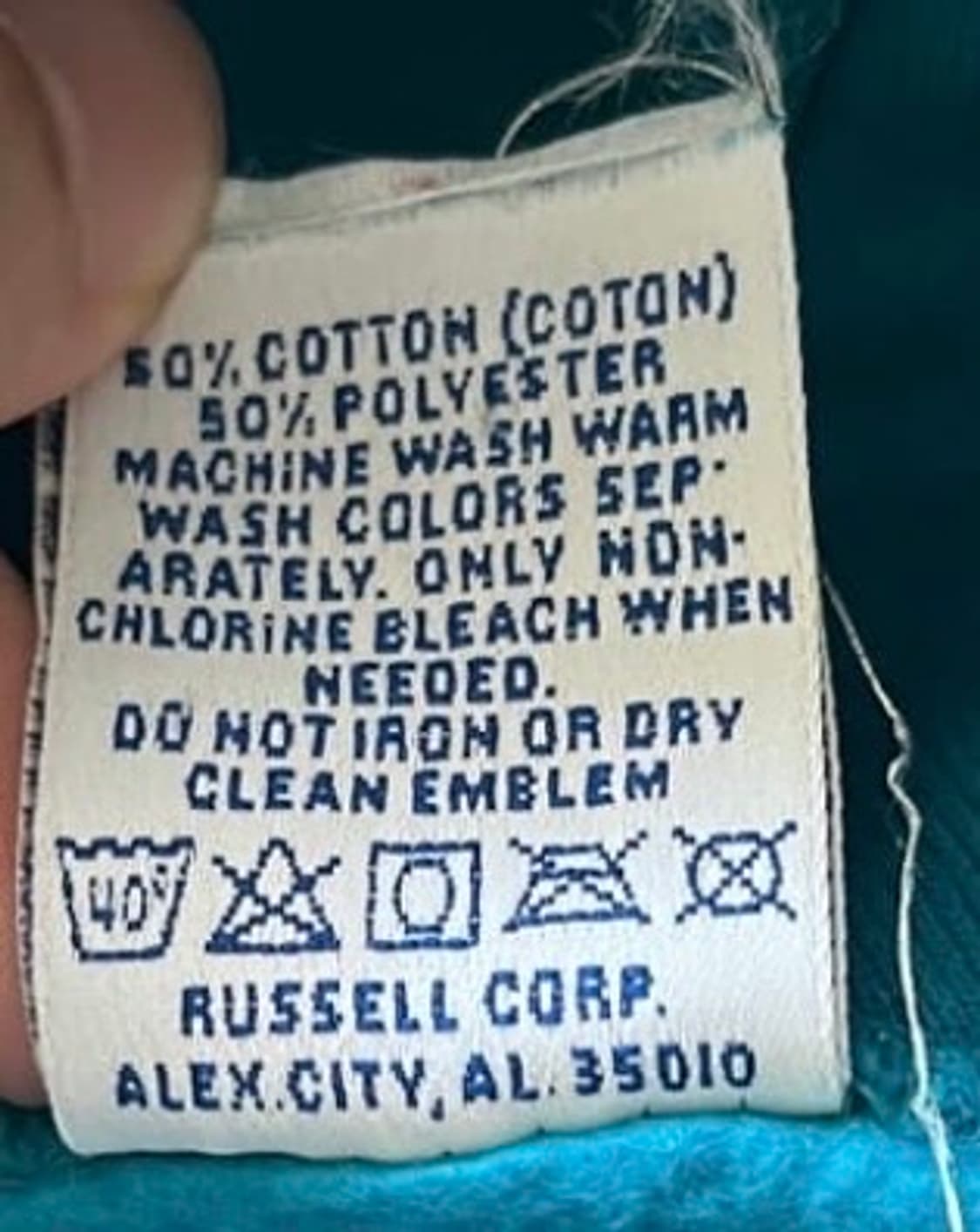 vtg 90s 러셀 후드 스카이블루 팝니다 상품이미지6