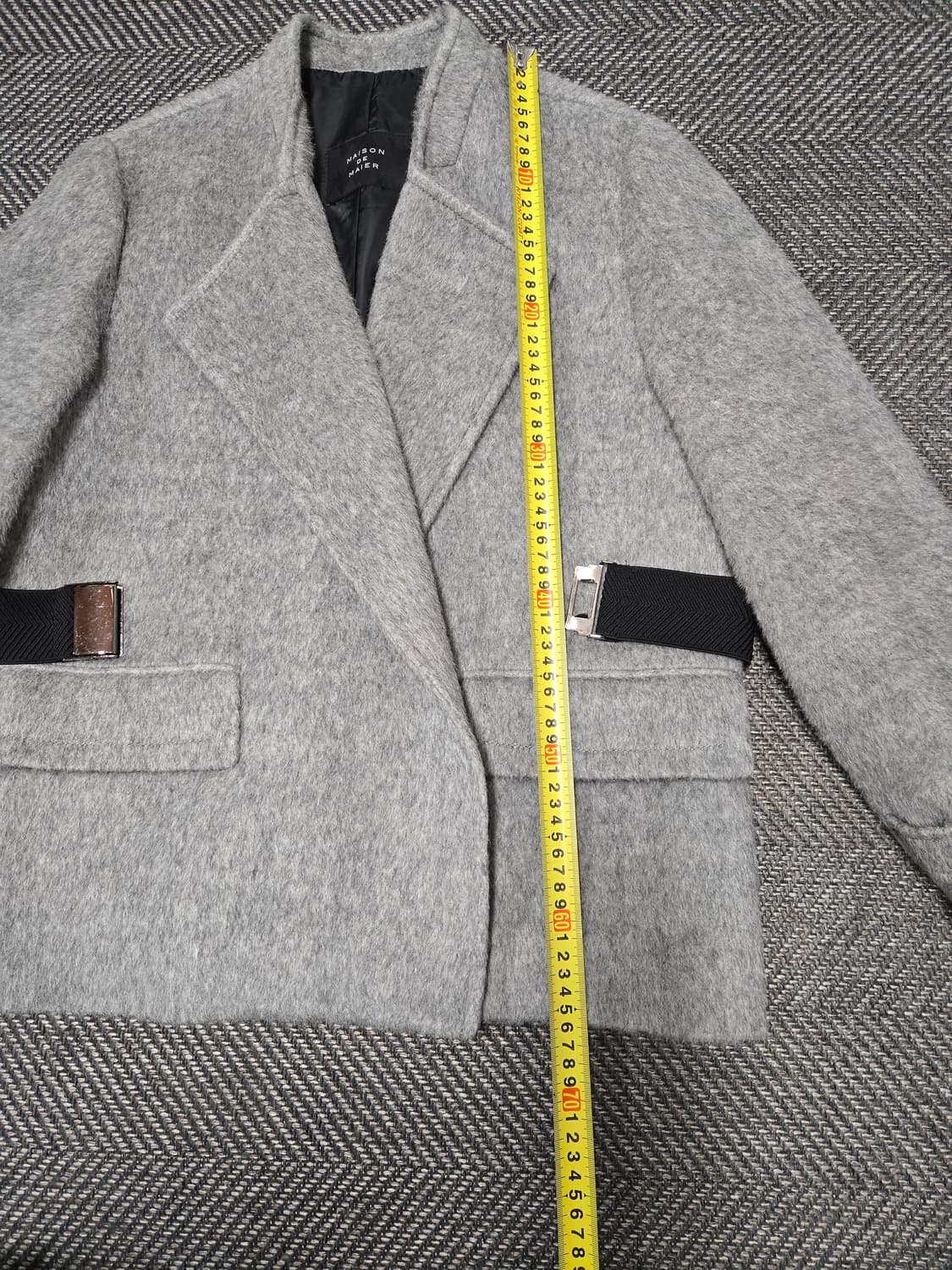 메종드메이어 벨티드 자켓 그레이 수리알파카 50%43% 자켓 상품이미지9