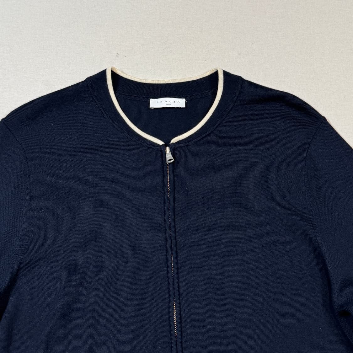 M) 산드로 네이비 라운드넥 니트 가디건 상품이미지3