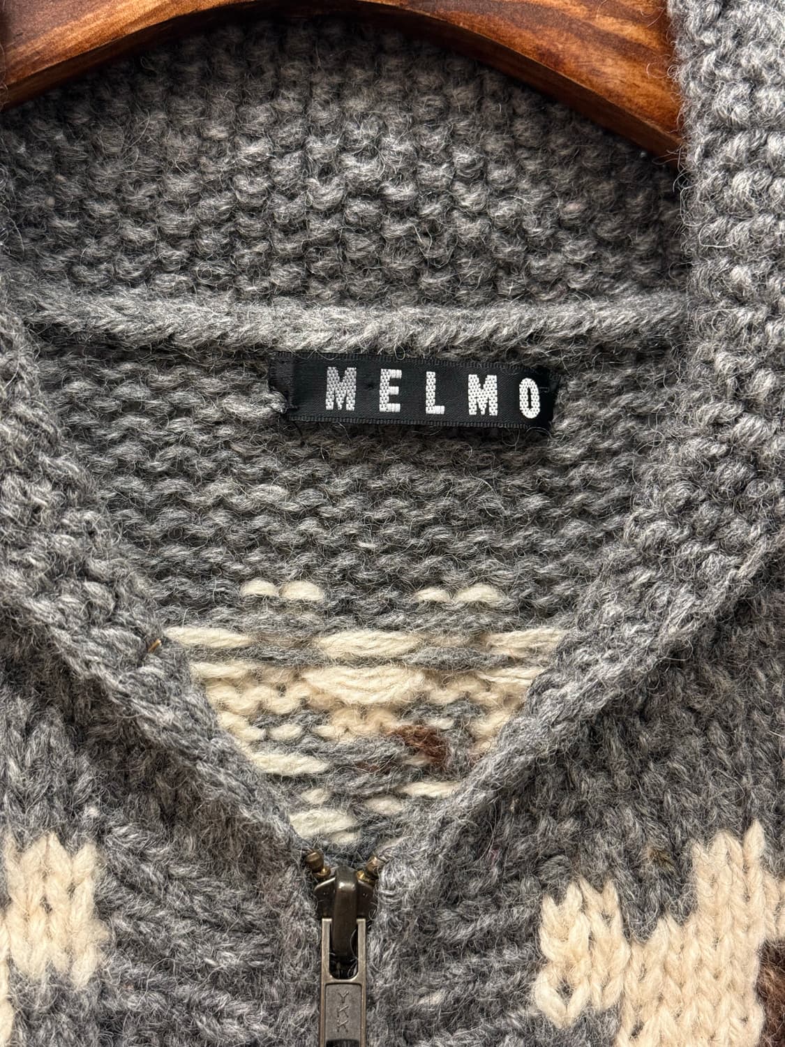66) MELMO Nordic Pattern Wool Knit Zip-u 상품이미지6
