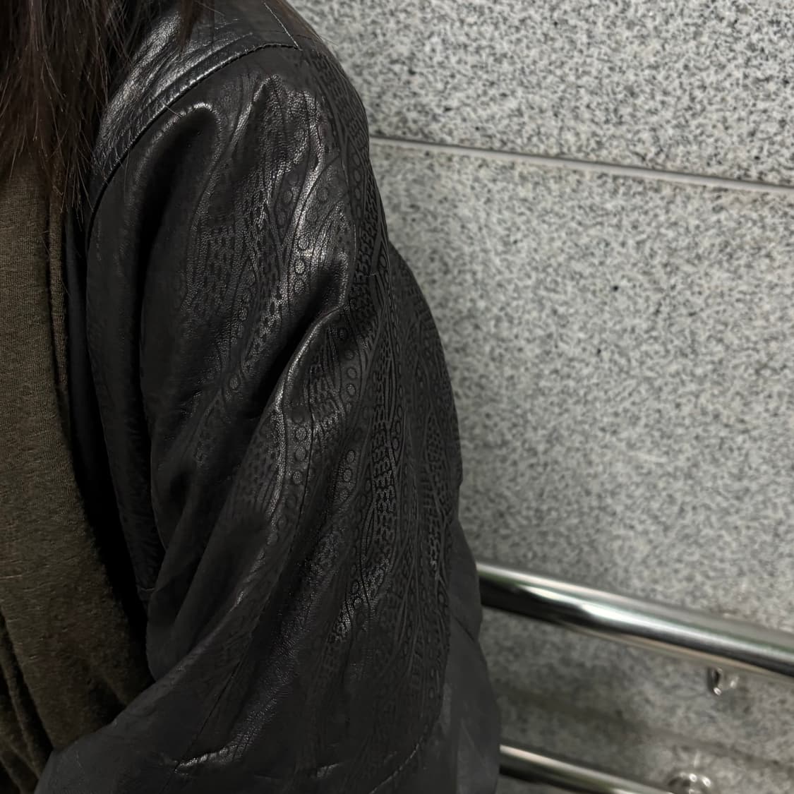 vtg snake pattern lambskin jacket 상품이미지3