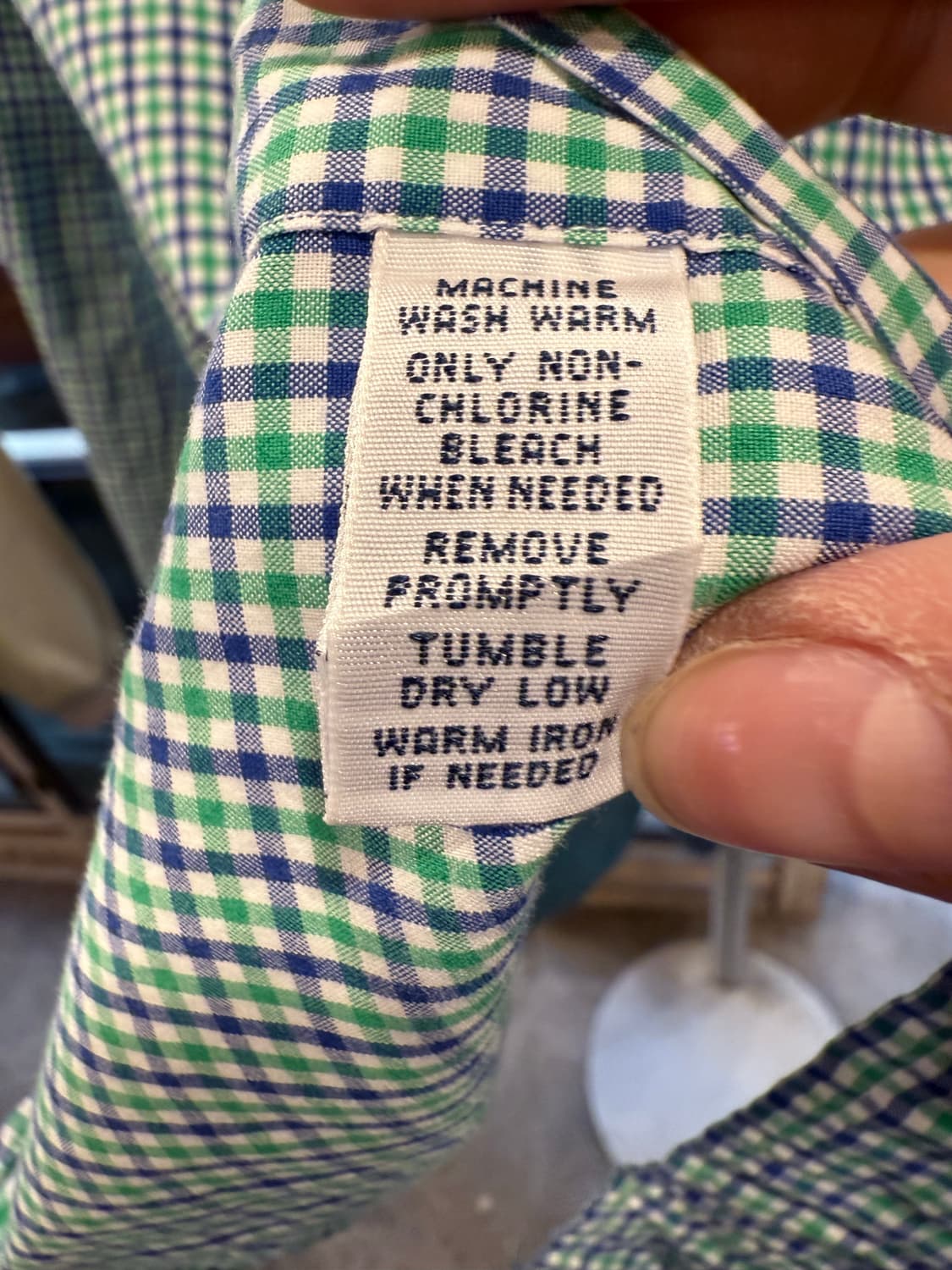 폴로 랄프로렌 네이비포니 그린 깅엄체크 셔츠 상품이미지3