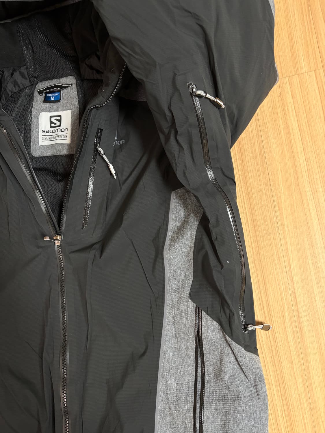 살로몬 고어텍스 후드 자켓 원드스토퍼 그레이 블랙 M 상품이미지6