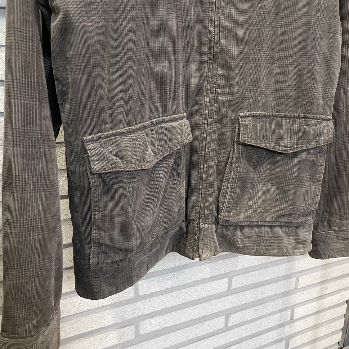 BILLABONG 빌라봉 코듀로이 자켓 체크 패턴 쉐르파 안감 그레이 상품이미지5