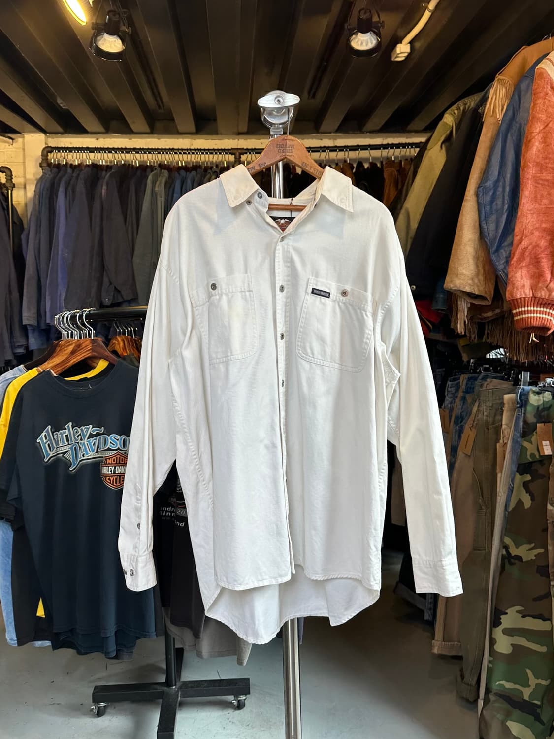 할리데이비슨 자수 화이트 셔츠 상품이미지2