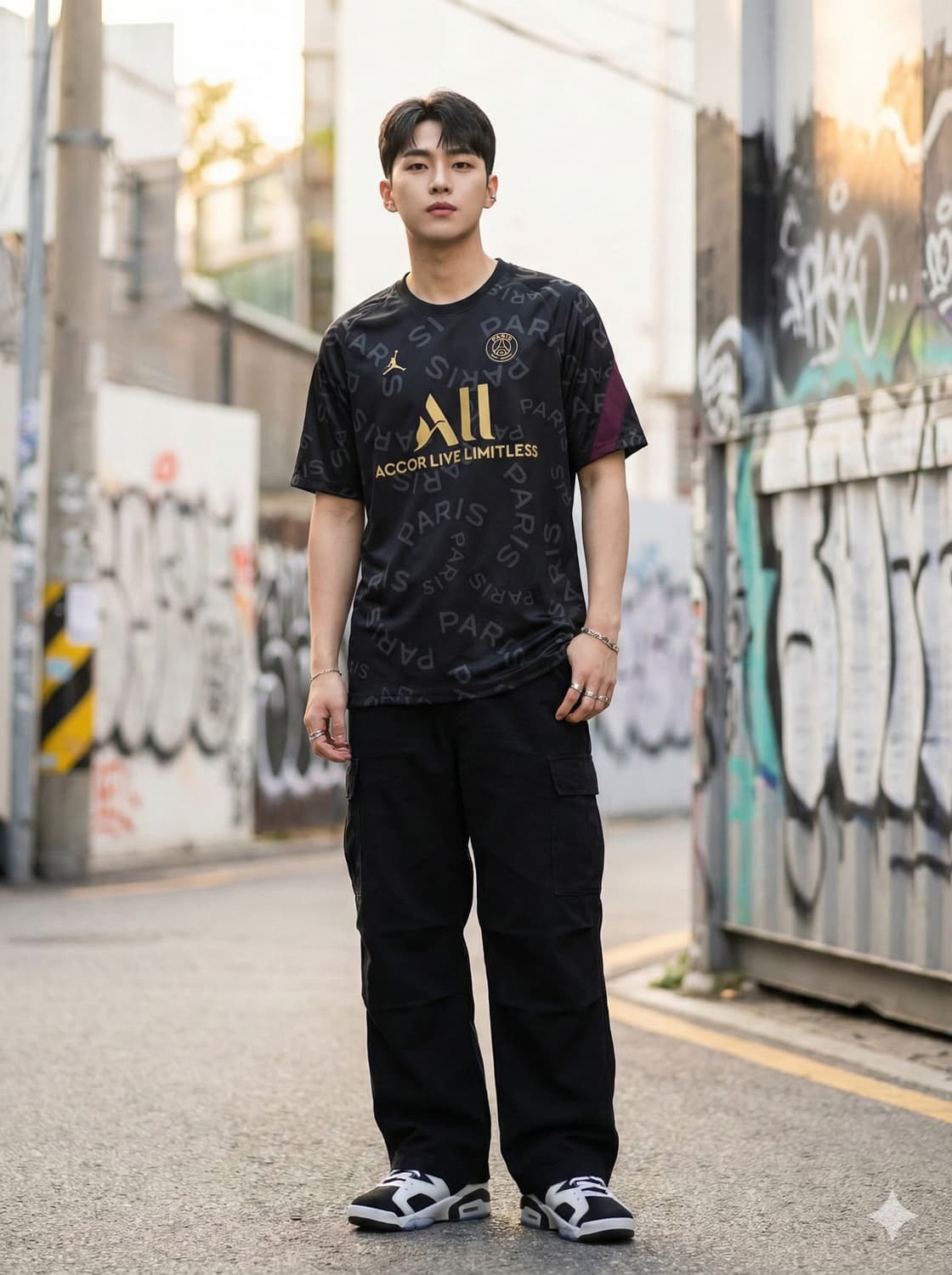 조던 파리생제르망 블랙 트레이닝 티셔츠_M 상품이미지1