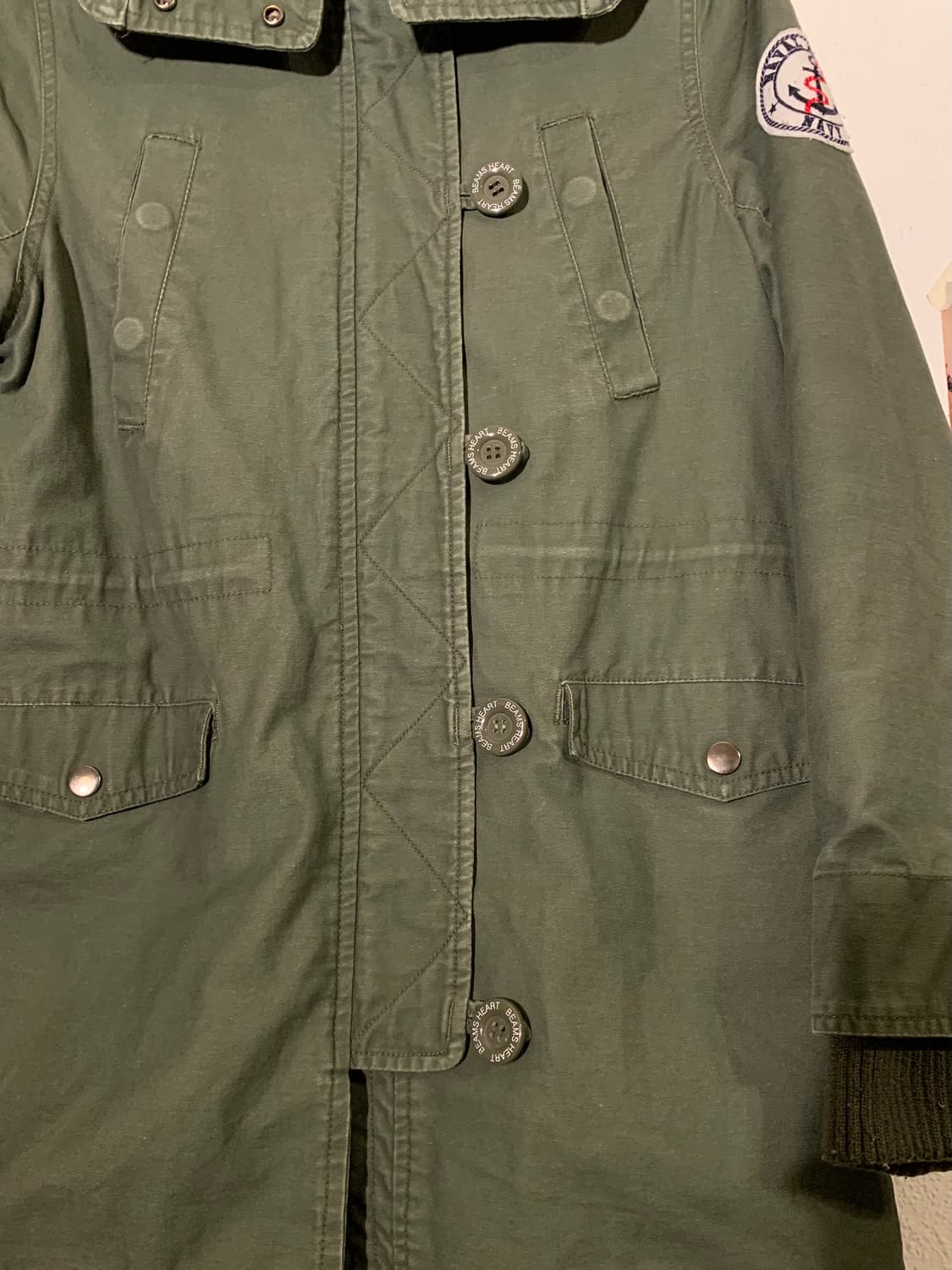 빔즈하트 올리브 사선버튼 보아 파카 상품이미지5