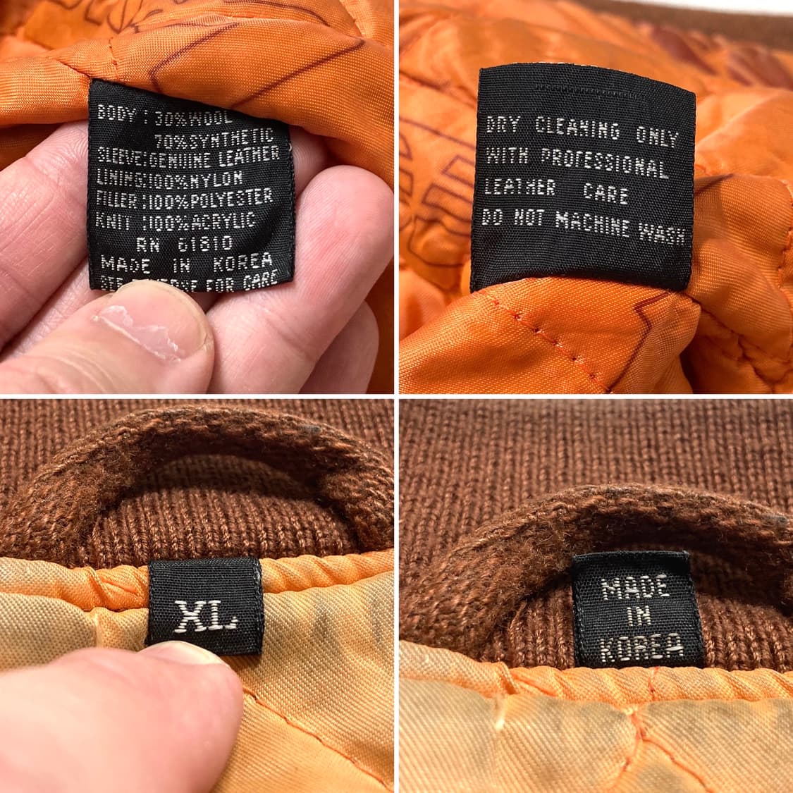 80-90s 테네시 Vols 소가죽 울 바시티 자켓 110-115 상품이미지8