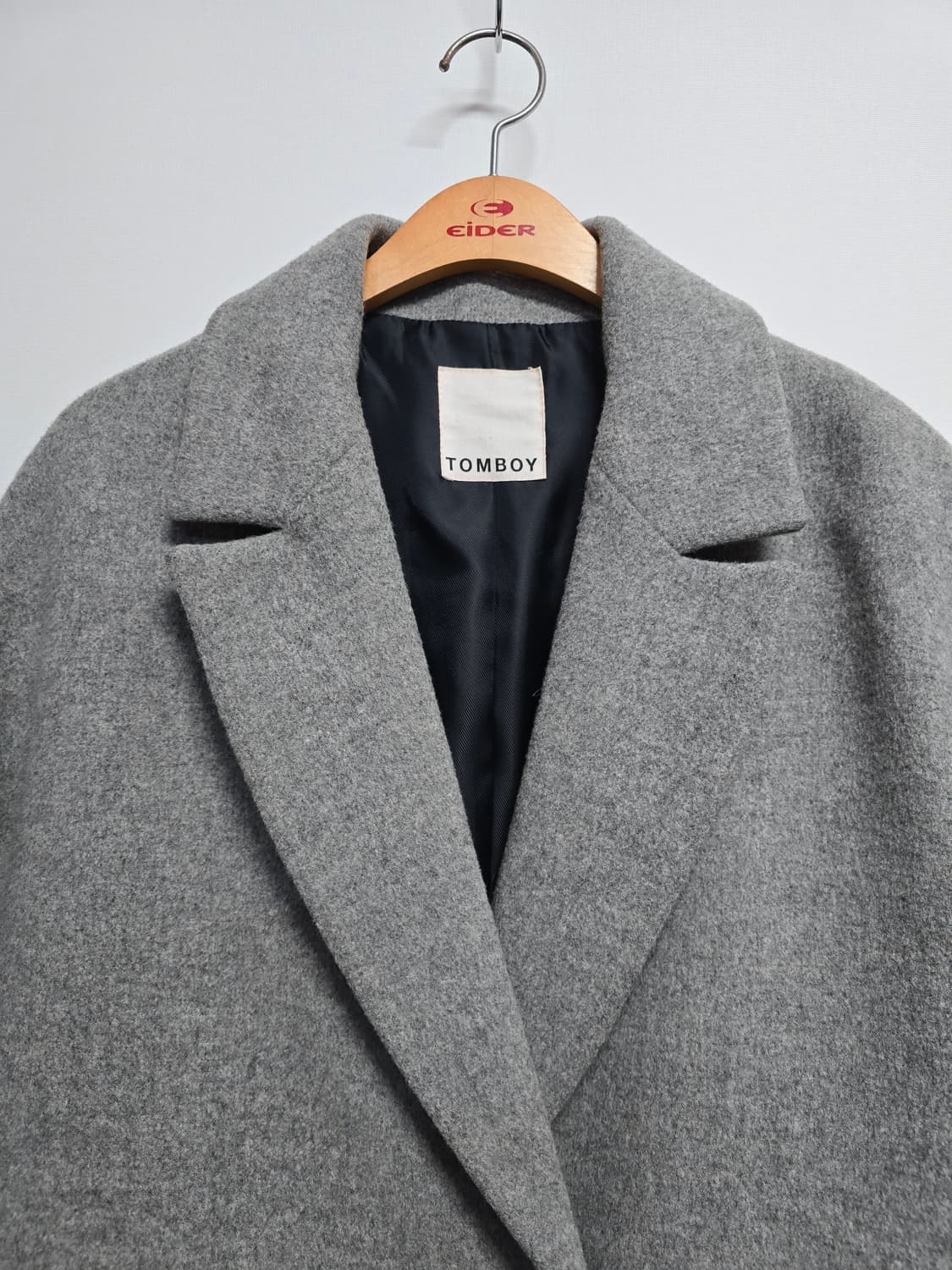 톰보이 회색 더블 코트 모앙고라혼방 상품이미지2