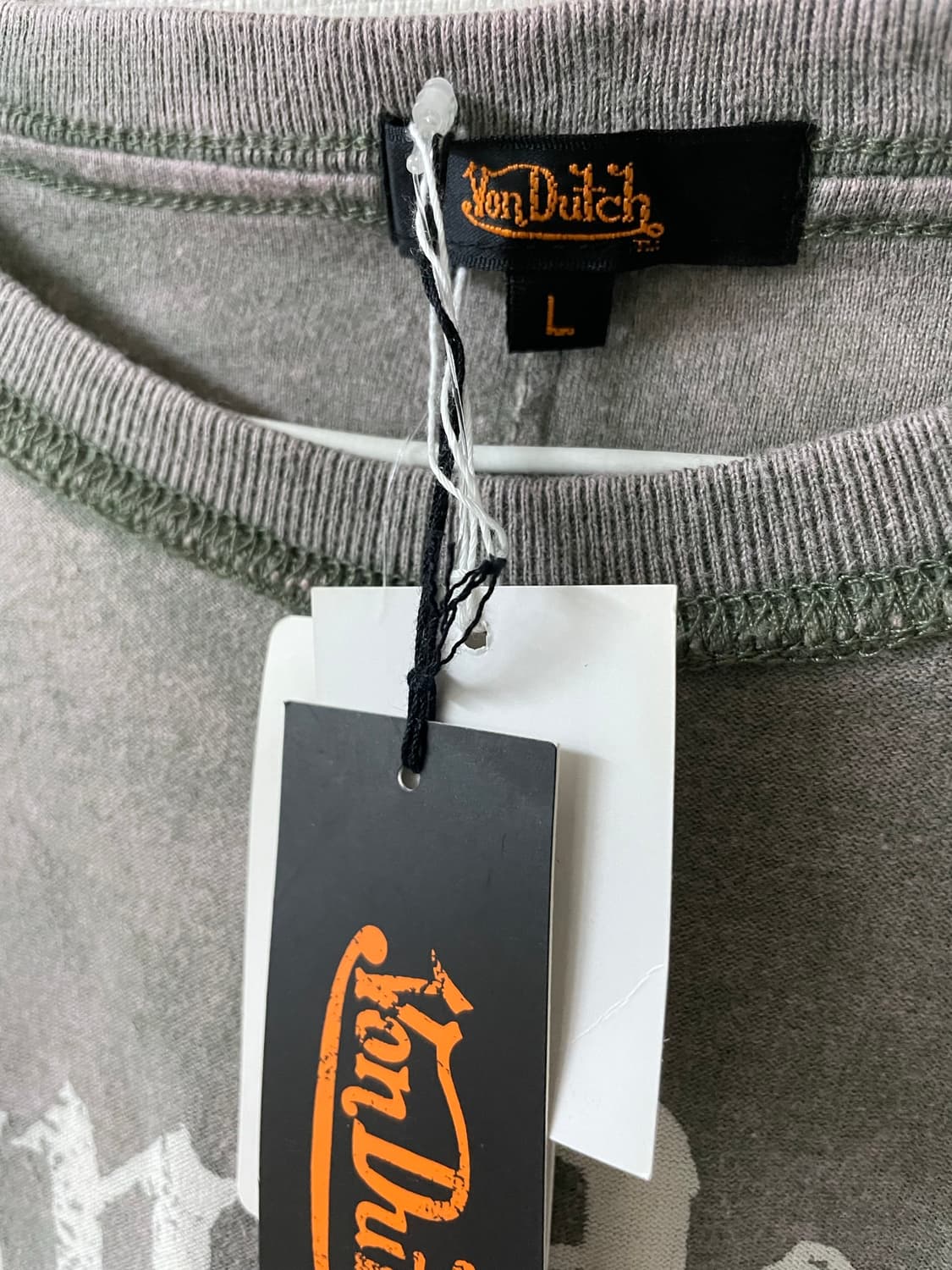00s 본더치 그런지날개해골프린팅피그먼트워싱반팔티셔츠 L 코르티스맛 상품이미지9