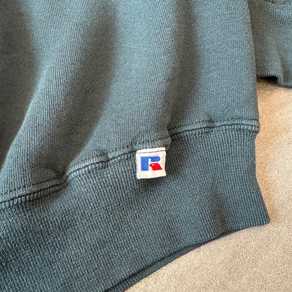 90년대 멕시코 생산 러셀 블랭크 다크 그린 스웻셔츠 상품이미지5