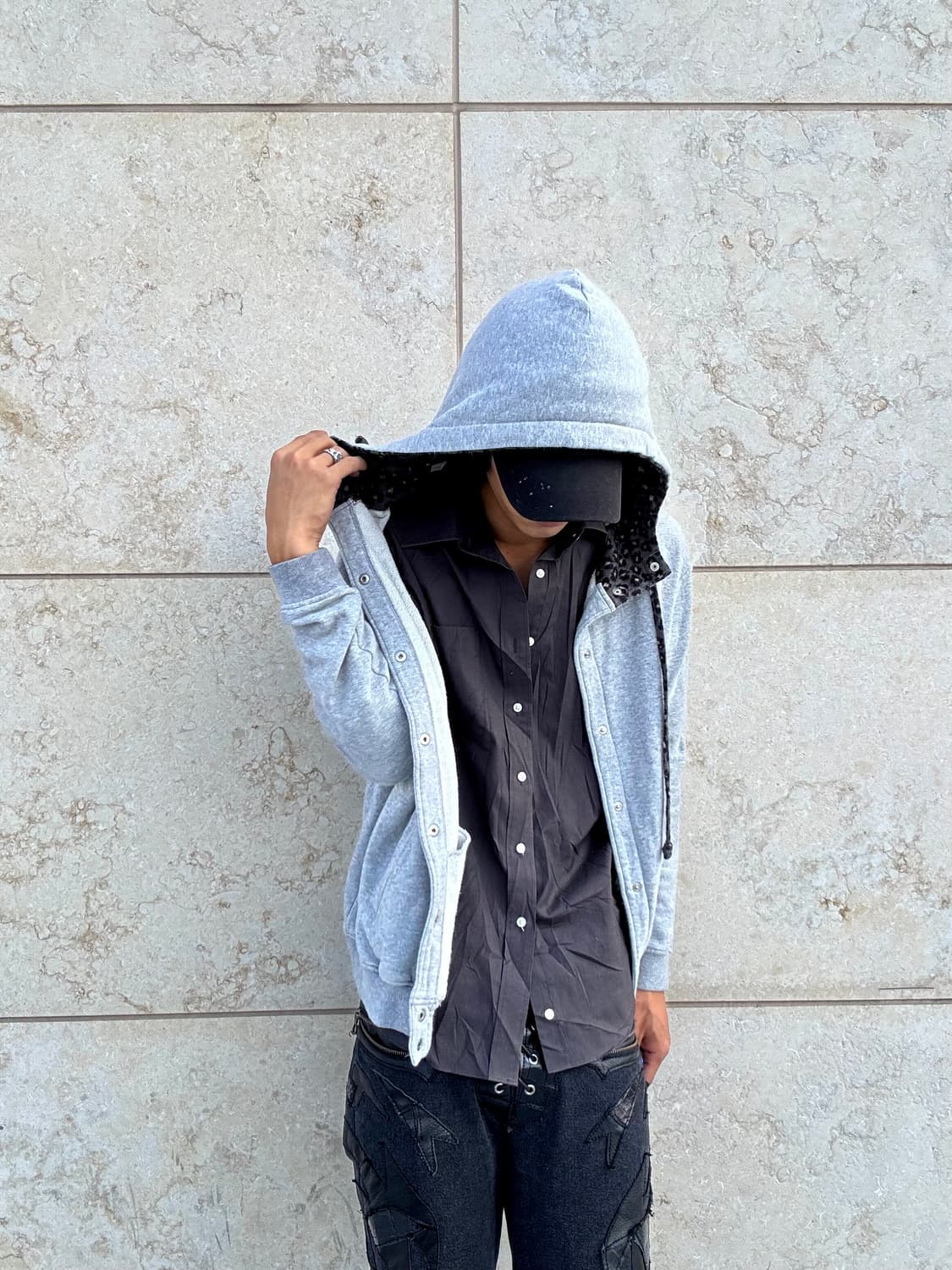 “X-gril” Leopard Hoodie Detail Grey Jack 상품이미지6