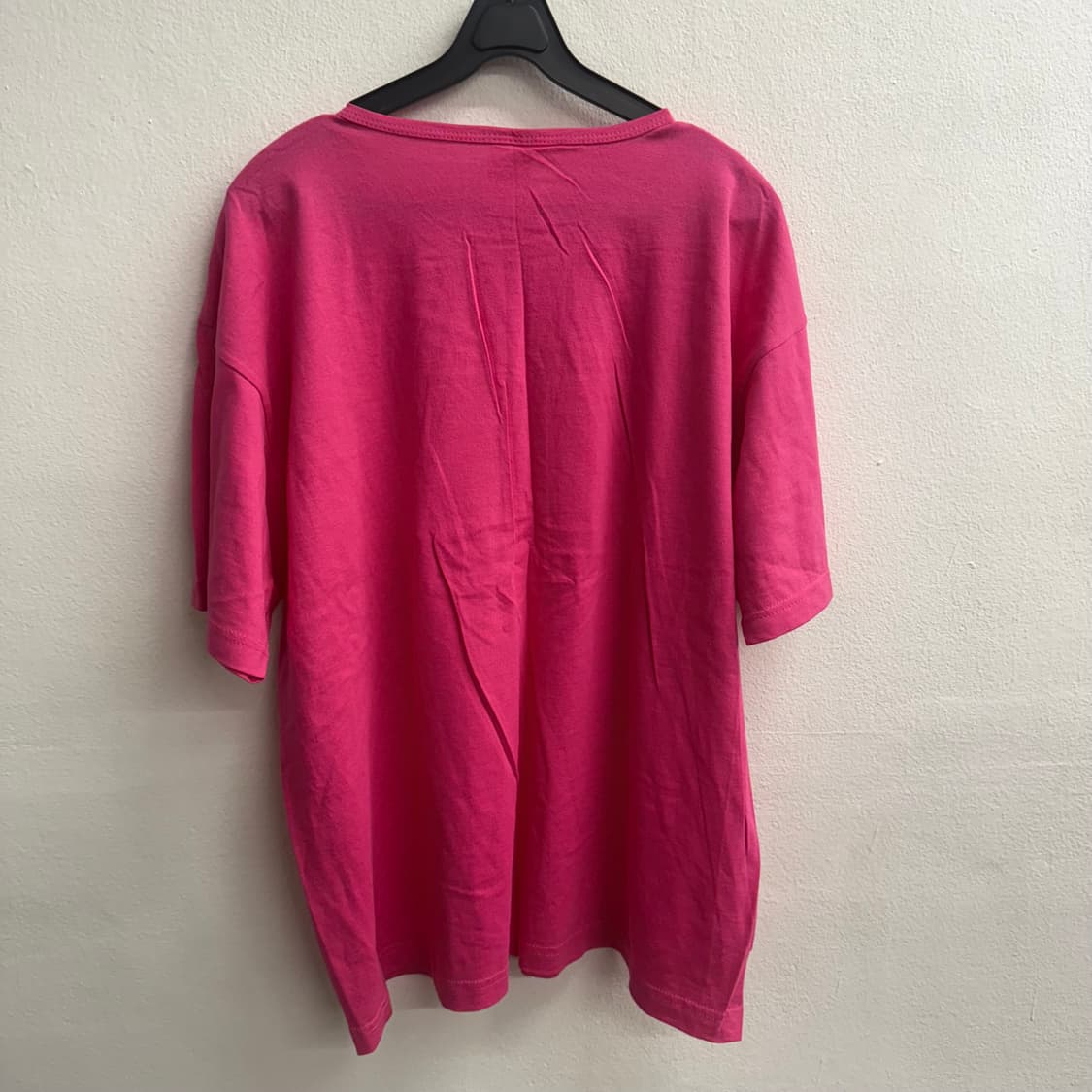 USA cotton soft 핑크 플라워 자수 반팔티 XL 상품이미지3