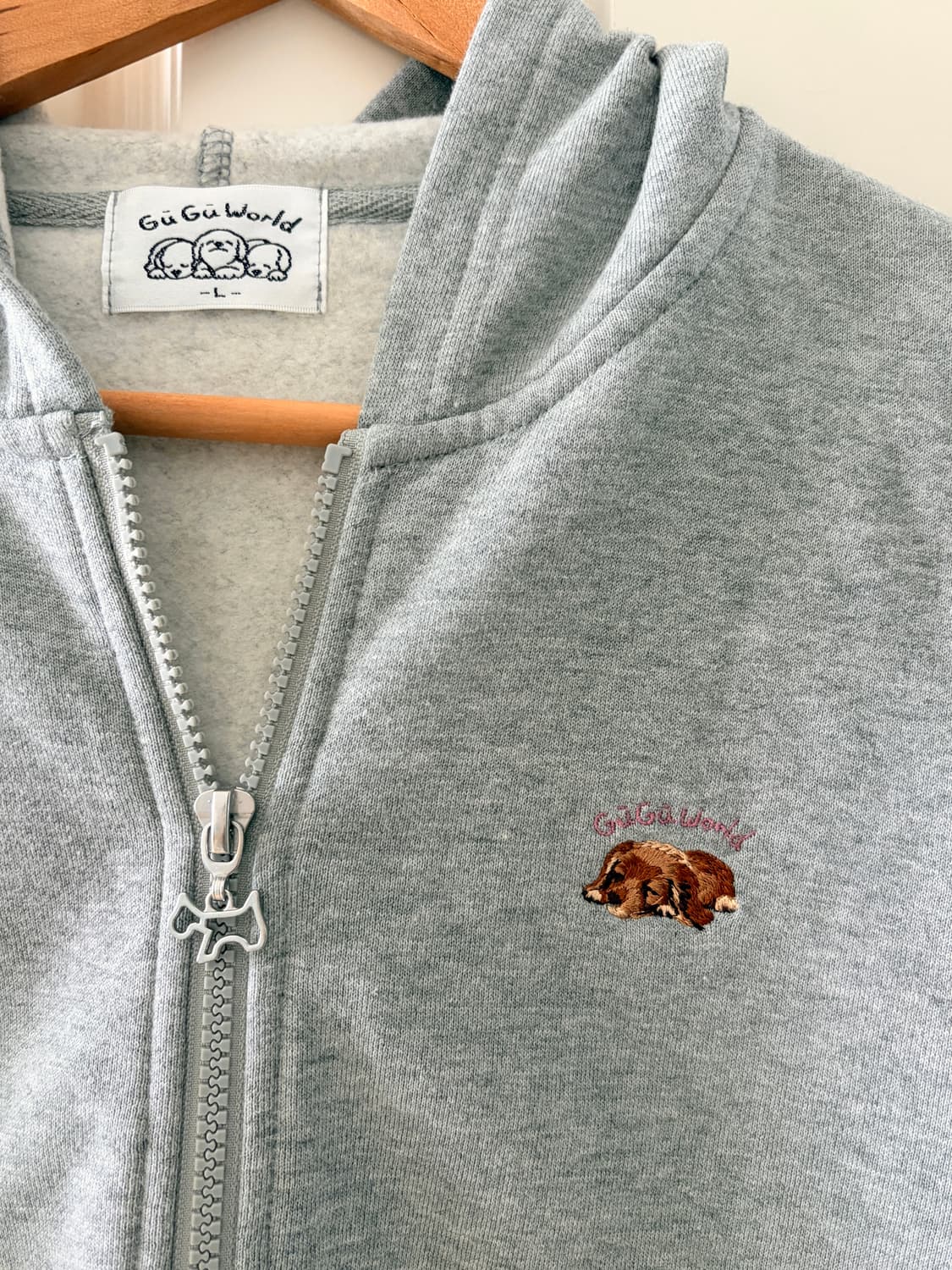 GuGu world 강아지 자수 후드 집업 상품이미지1