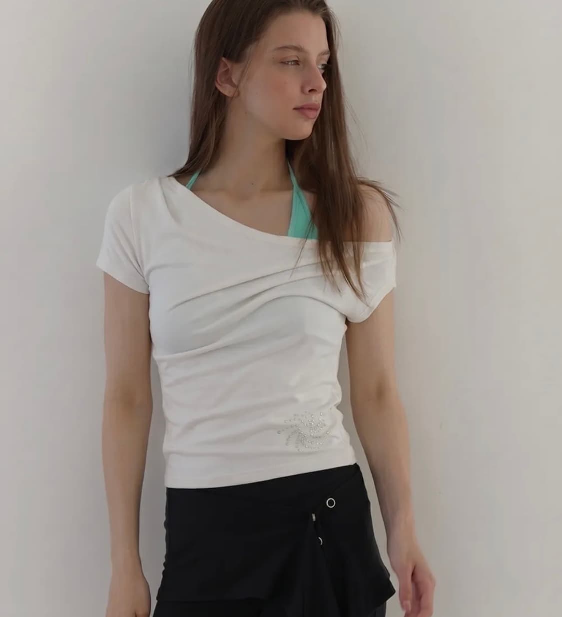 아수라 (ASURA) STUDDED ONE-SHOULDER T(IVORY 상품이미지1