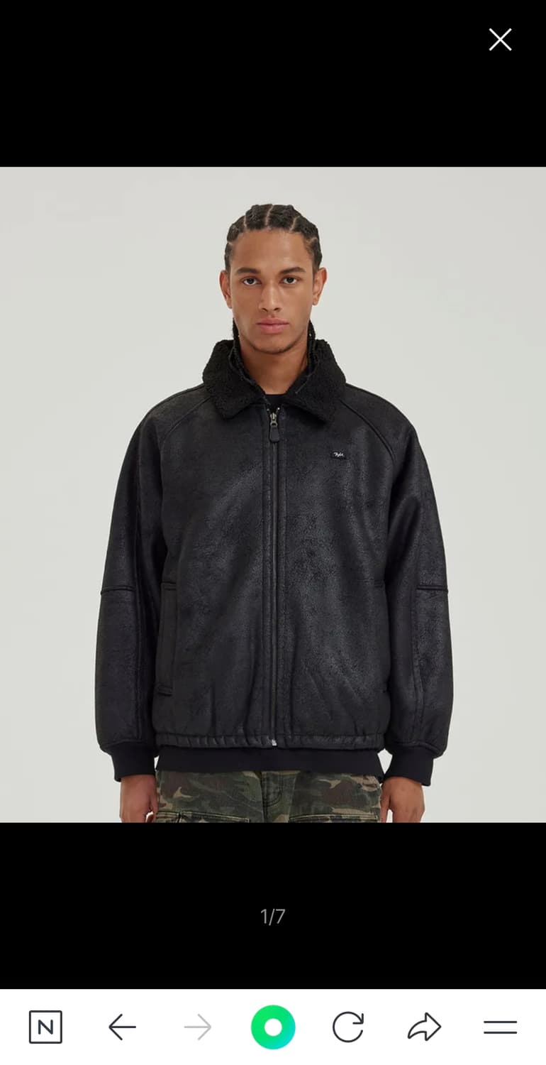 토니호크 시어링 무스탕자켓 블랙 상품이미지3