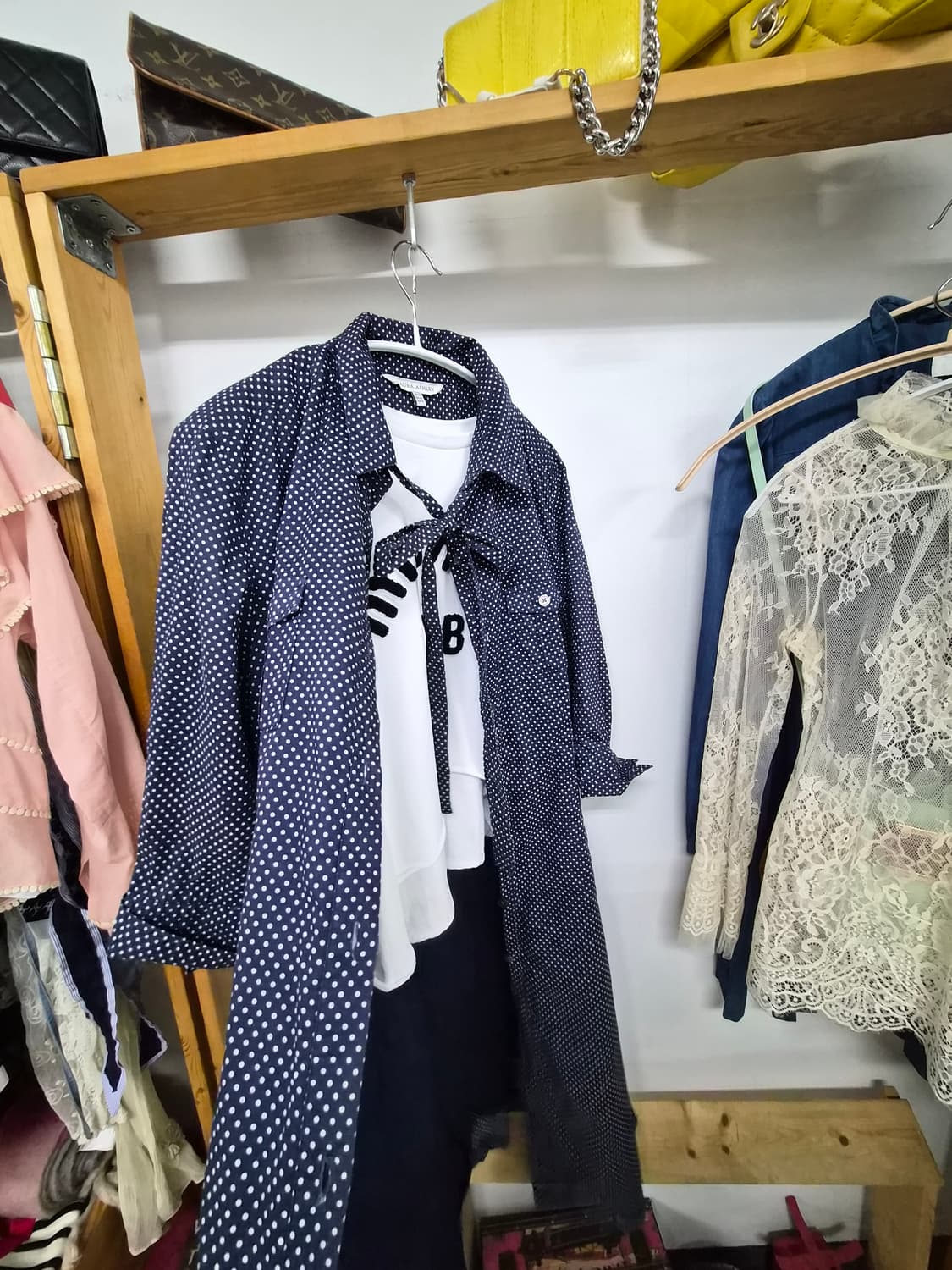 로라애슐리 도트 셔츠 원피스 상품이미지7