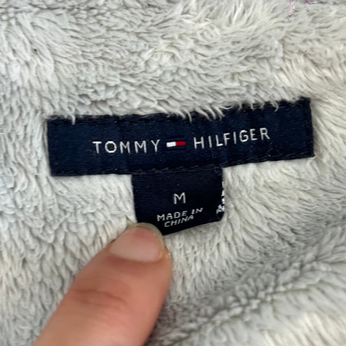 Tommy Hilfiger 타미힐피거 레터링로고 퍼안감 그레이 후드집업  상품이미지6