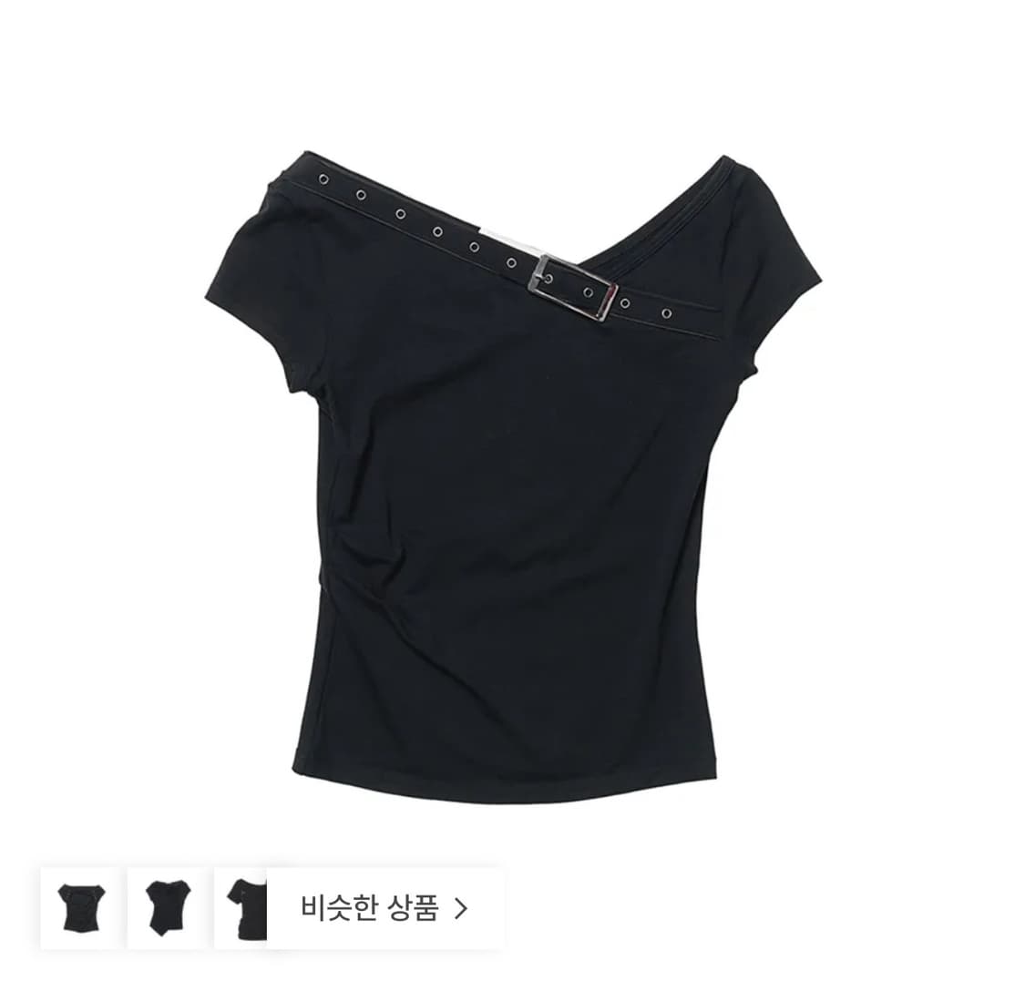 unbalanced belted top black 상품이미지1