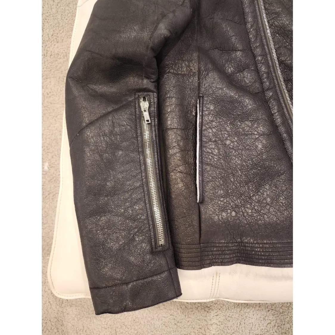 릭오웬스 시어링 자켓 블랙 화이트 54사이즈 상품이미지4