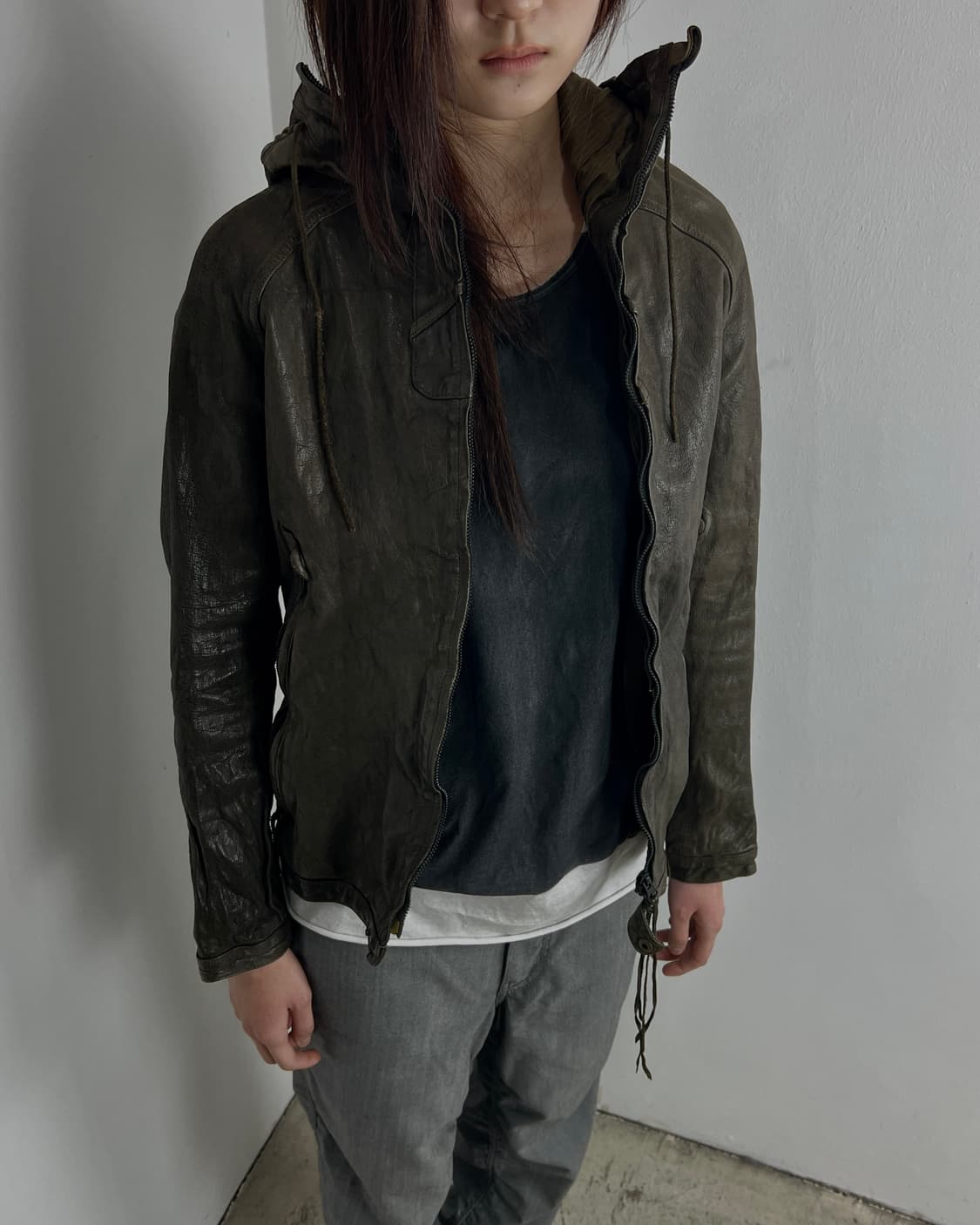 Christian Peau (크리스찬포) 하이넥 버팔로 레더 자켓 상품이미지2