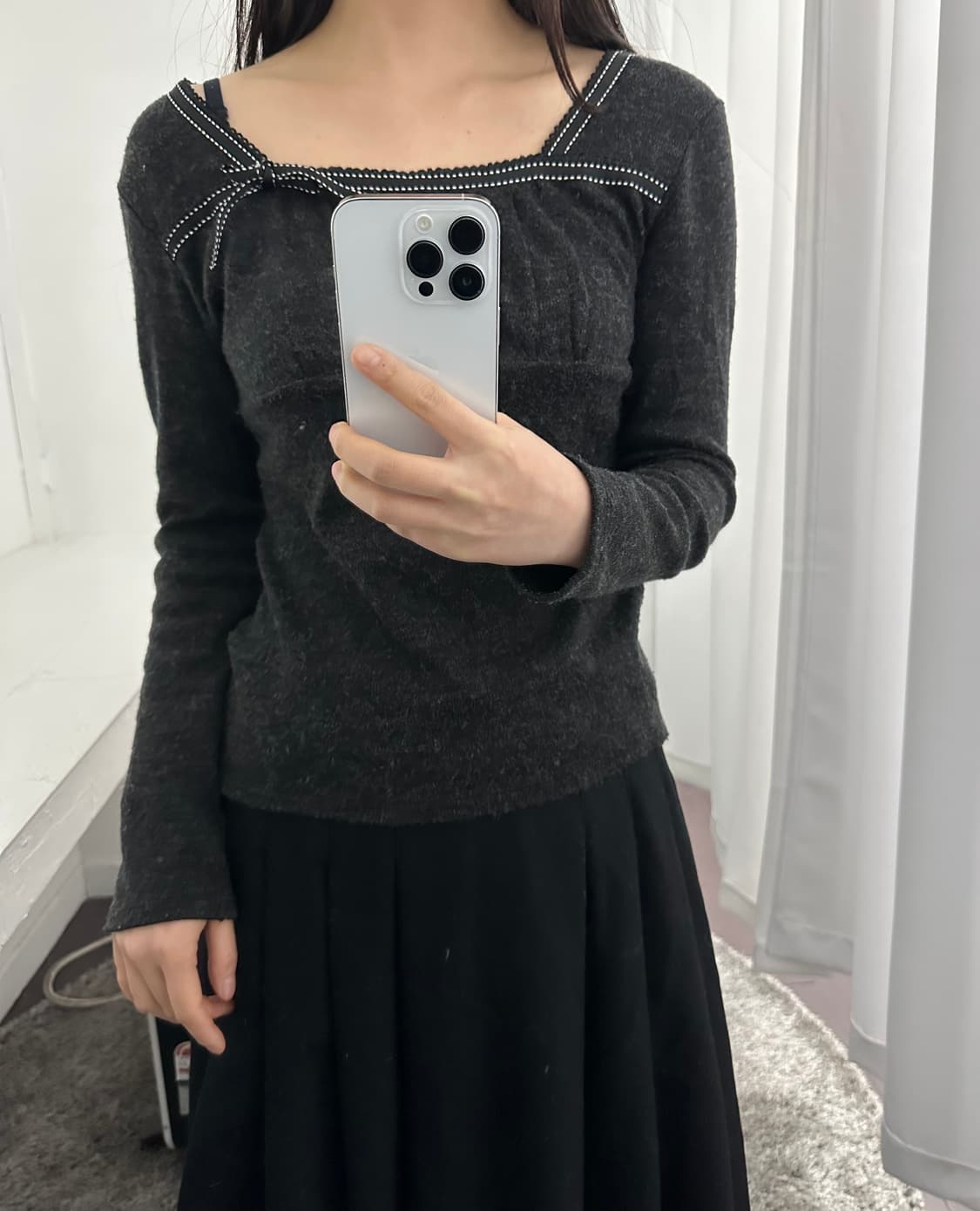 brugge sepia ribbon top 상품이미지3