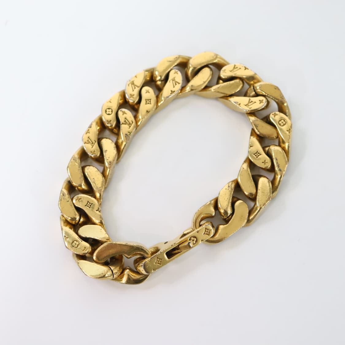 루이비통 모노그램 금장 체인 링크 팔찌 M 상품이미지6
