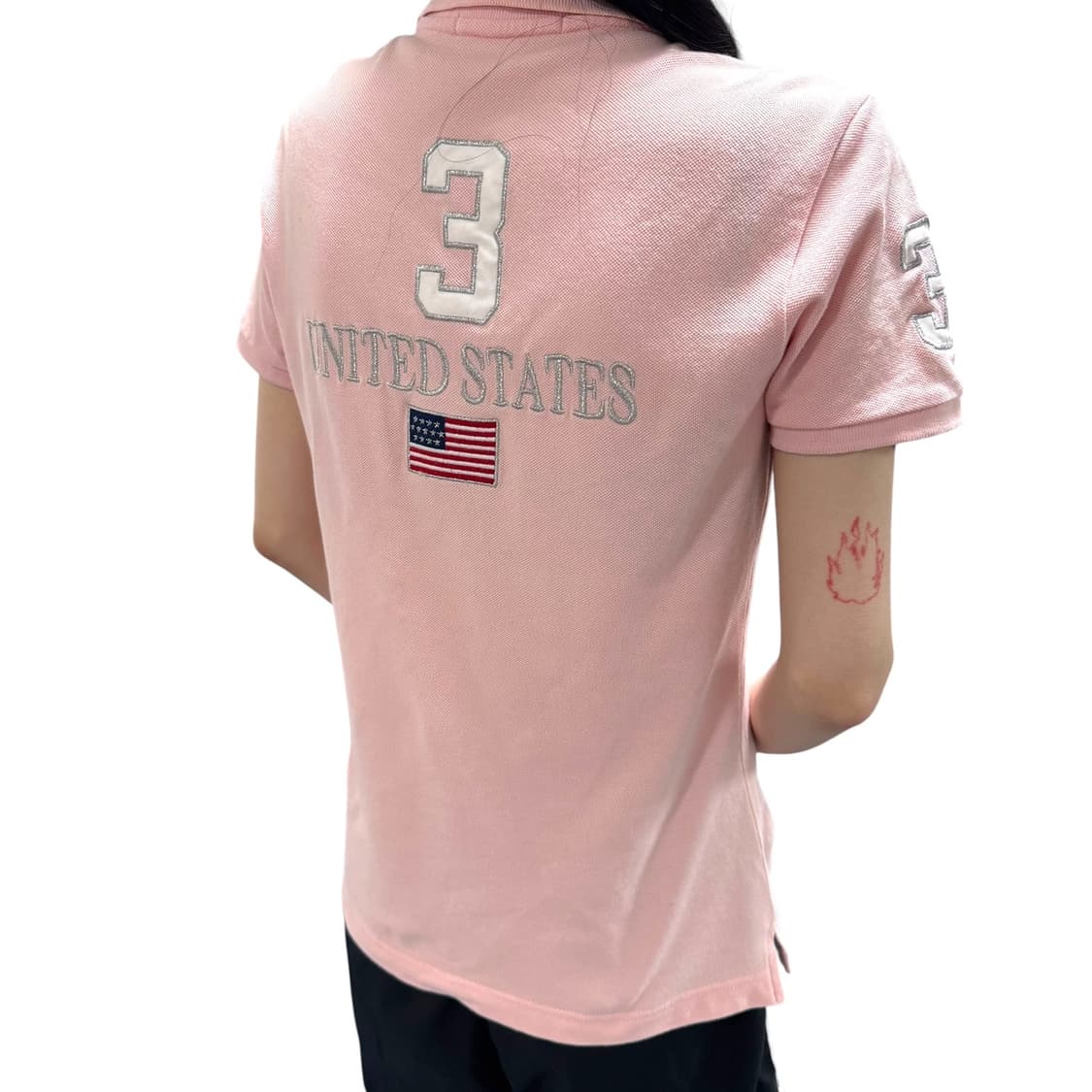 우먼 폴로 랄프로렌 USA 성조기 딸기우유 빅포니 반팔카라티 상품이미지3