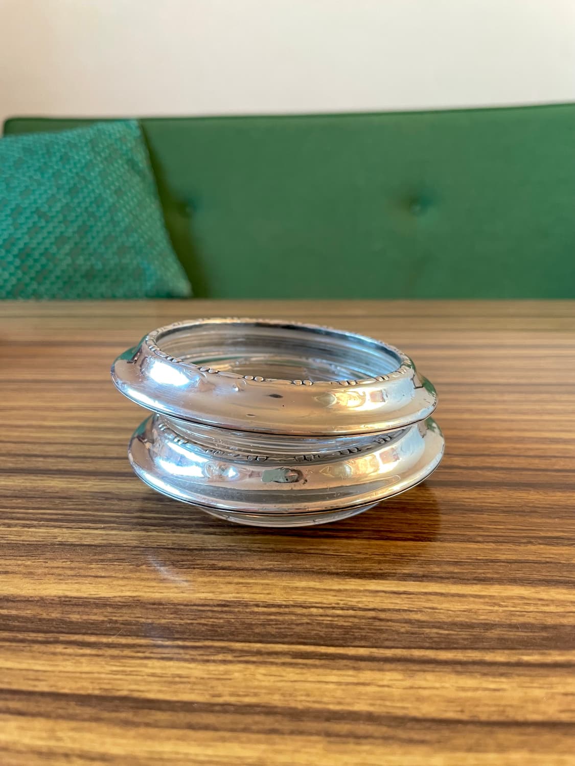 [앤틱 실버웨어] 빈티지 Amston 925 스털링실버 크리스탈 코스터 상품이미지6