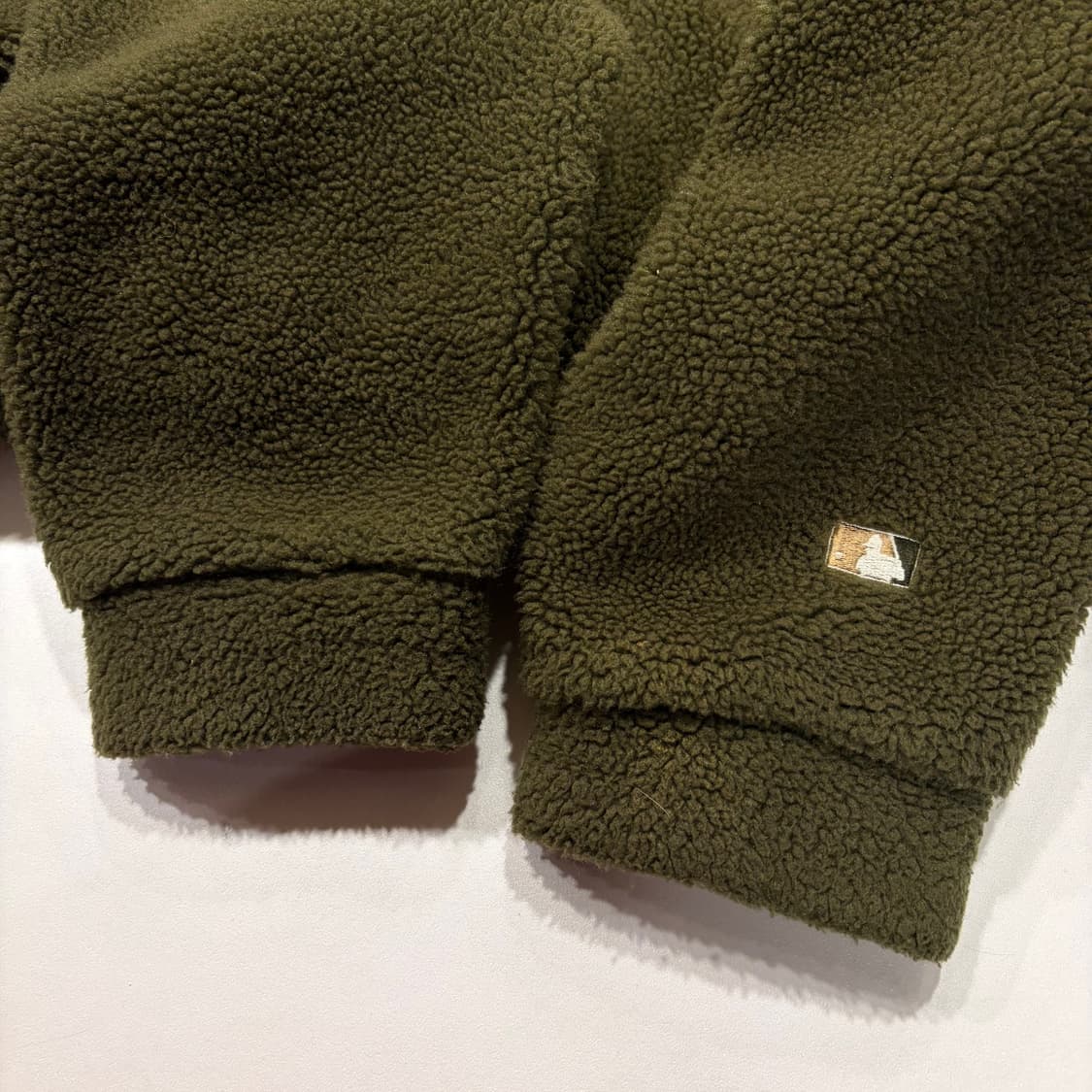 [100] MLB 엠엘비 오클랜드 카키색 뽀글이 후드집업 점퍼 C849 상품이미지7