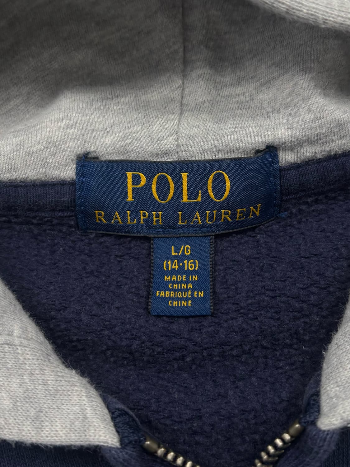 폴로 빅포니 네이비 배색 후드집업 상품이미지5