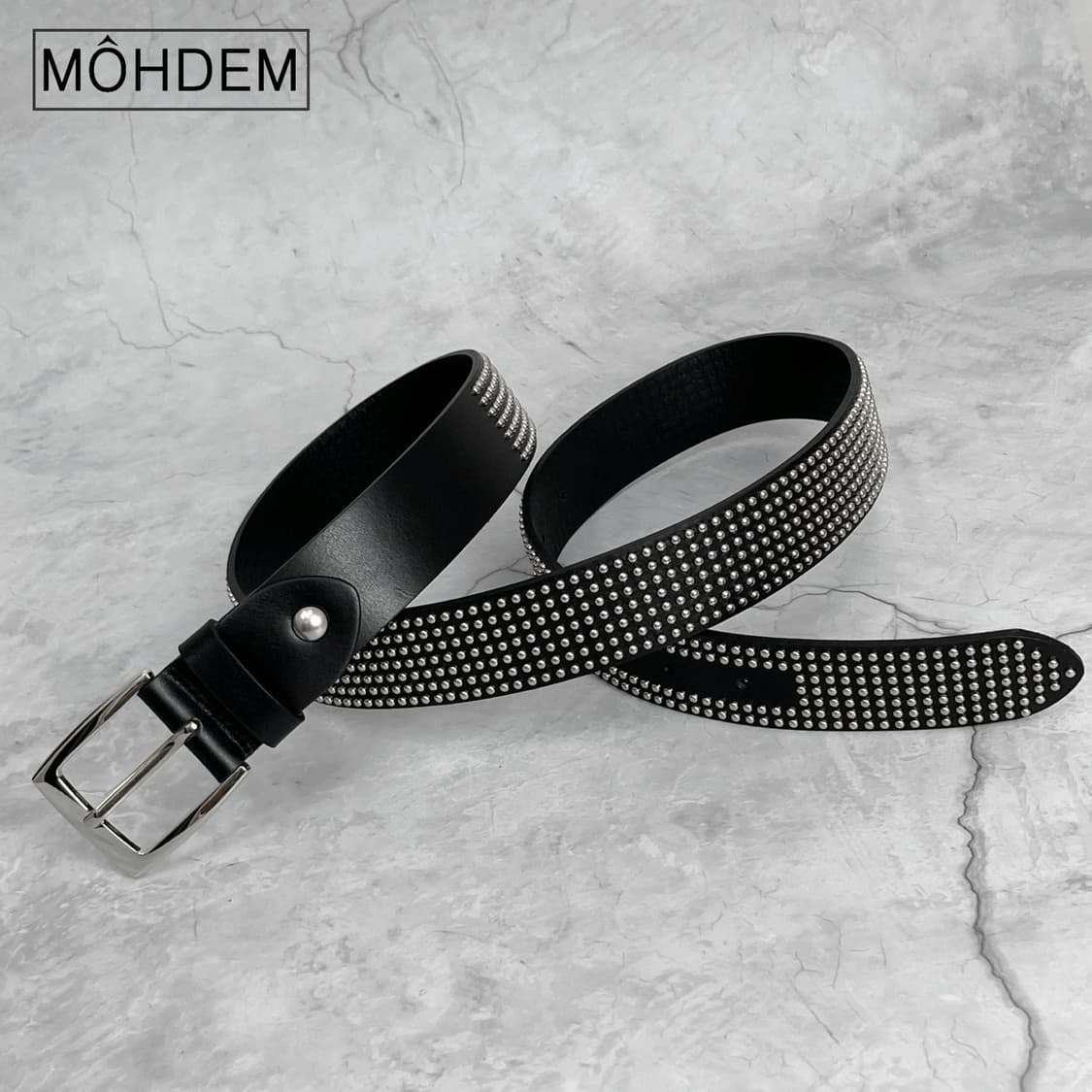 [Unisex]나노 스터드 소가죽 벨트 상품이미지8