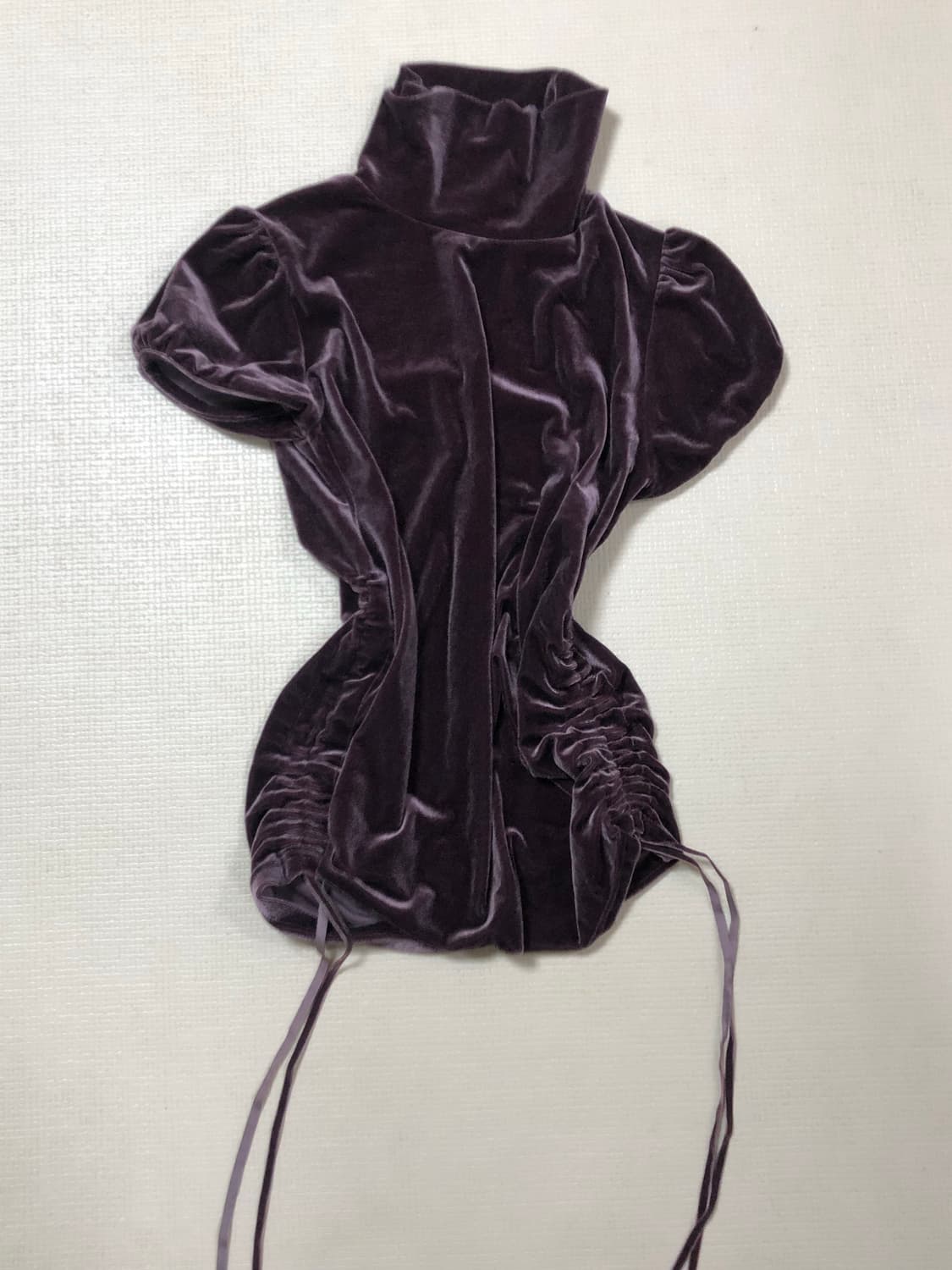 빈티지 바이올렛 셔링 벨벳 탑 상품이미지1