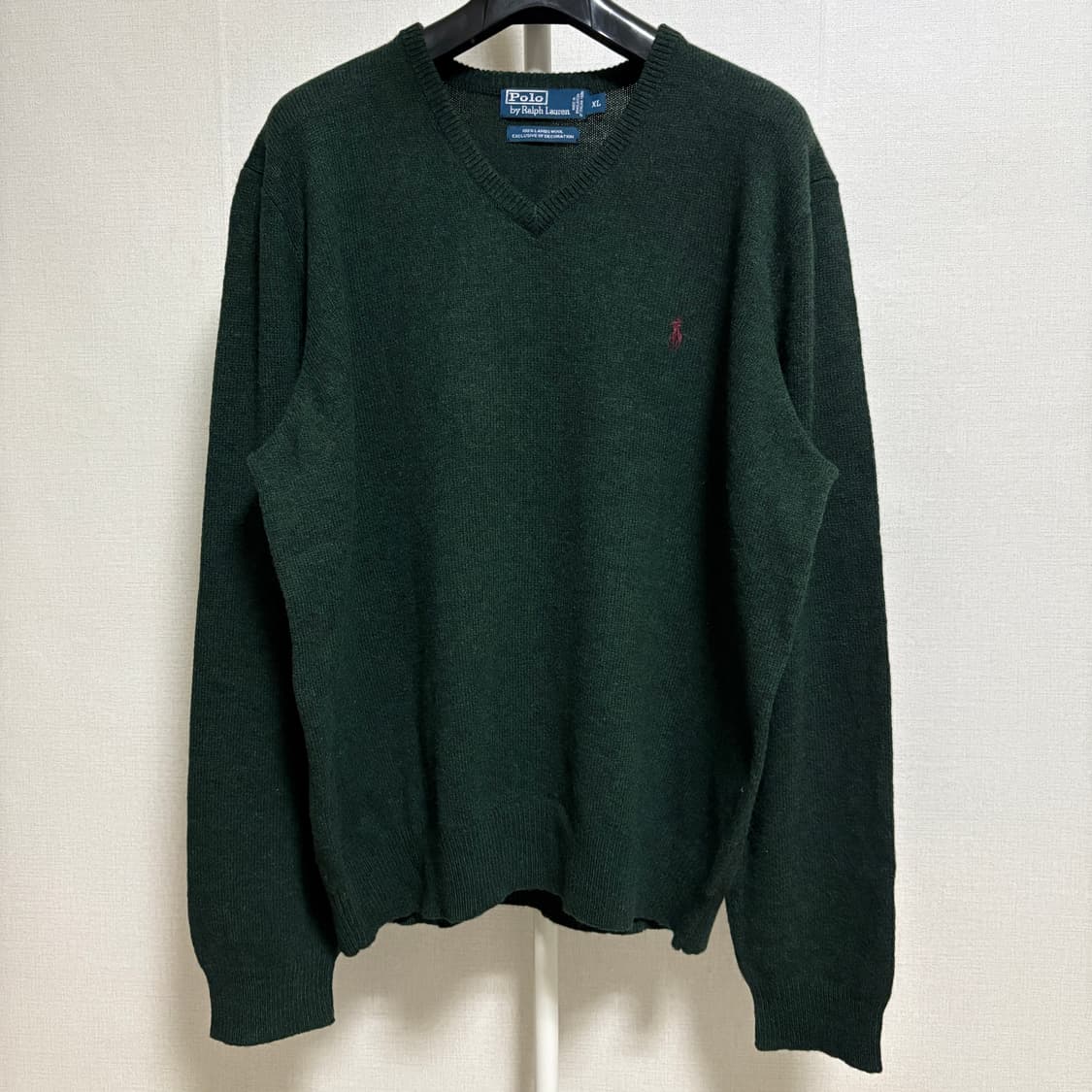 폴로 랄프로렌 램스울 V넥 니트 / 딥그린, XL 상품이미지1