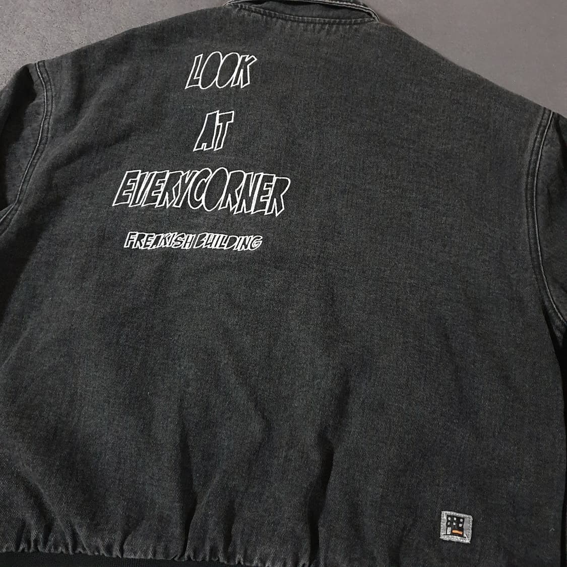 프리키쉬빌딩 데님 바시티 자켓 2 100세미오버 상품이미지5