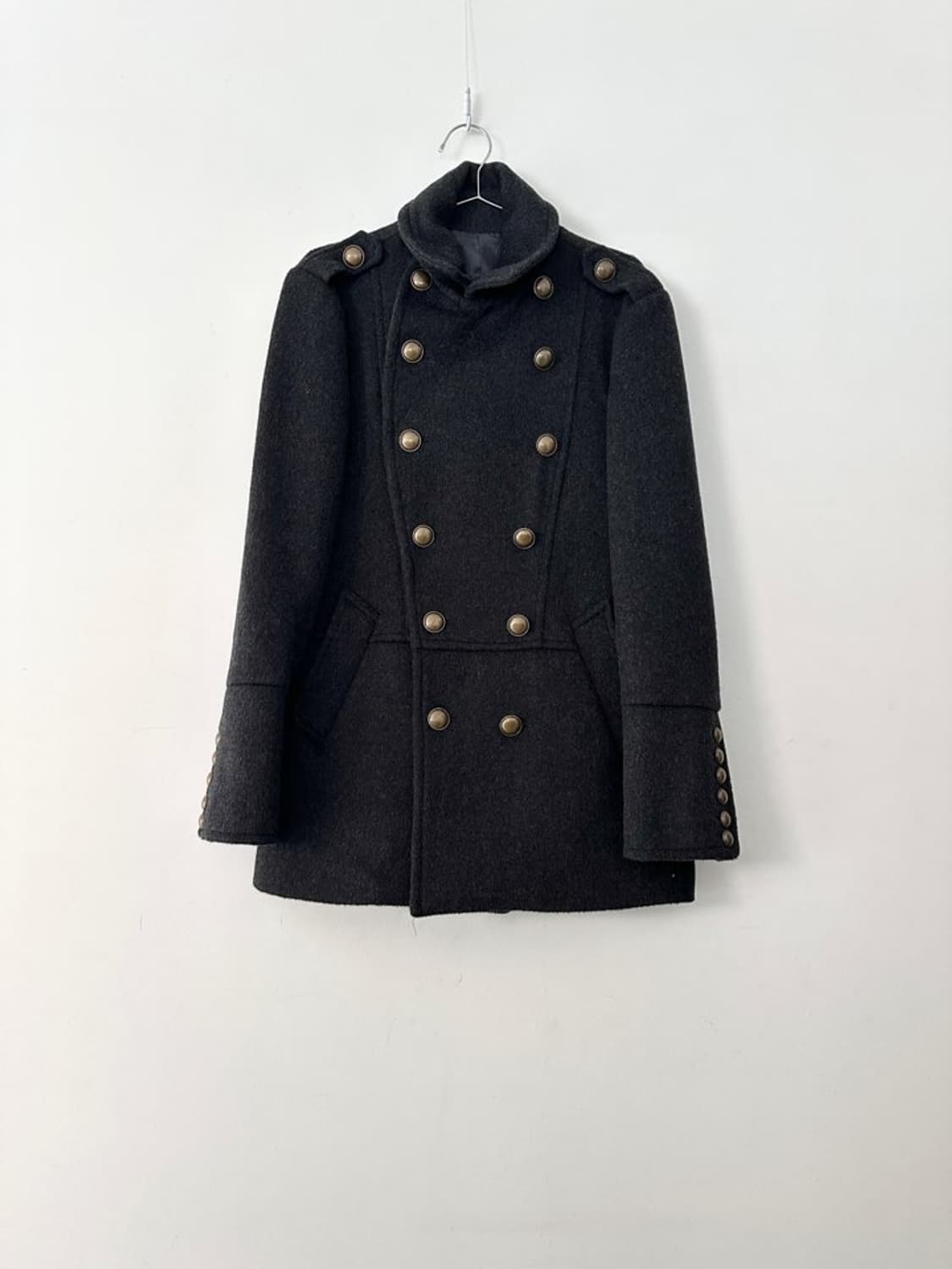 Epaulet double breasted half coat 상품이미지1