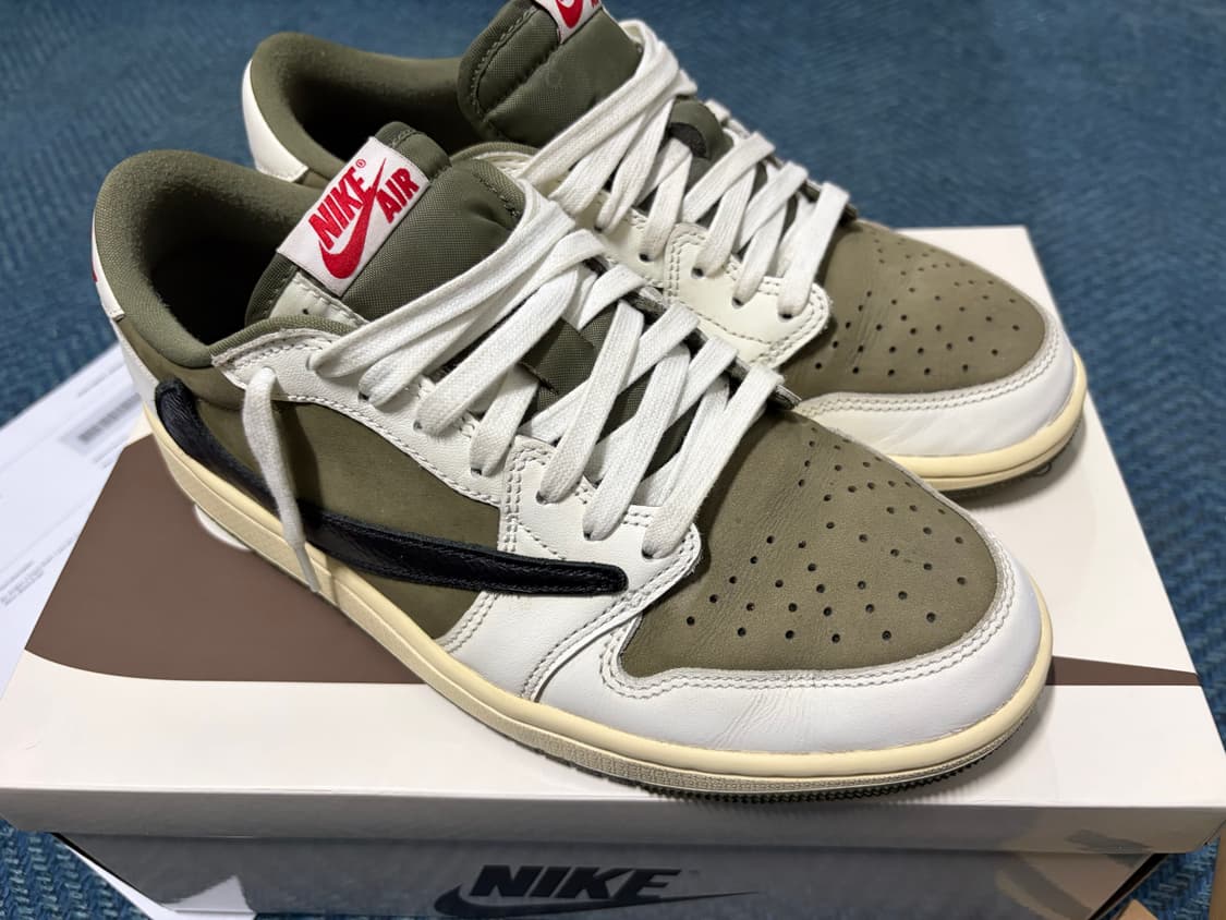 조던1 트래비스 스캇 리버스 올리브 260 상품이미지6