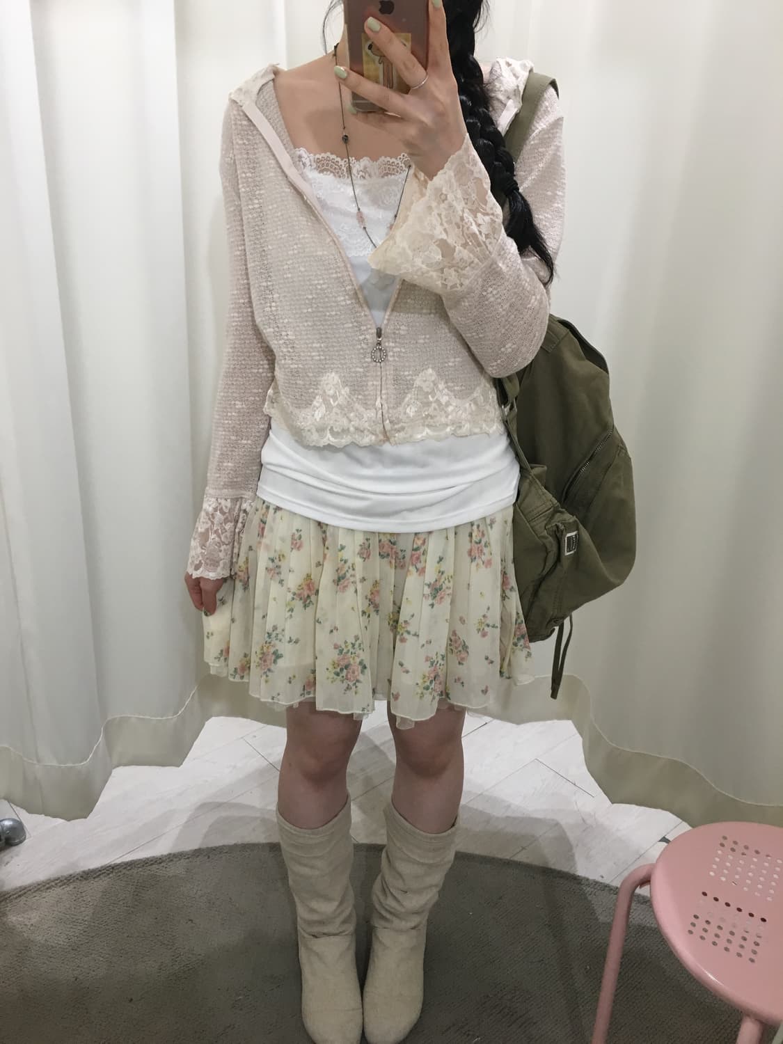 Lace Hood Crochet Cardigan 상품이미지2