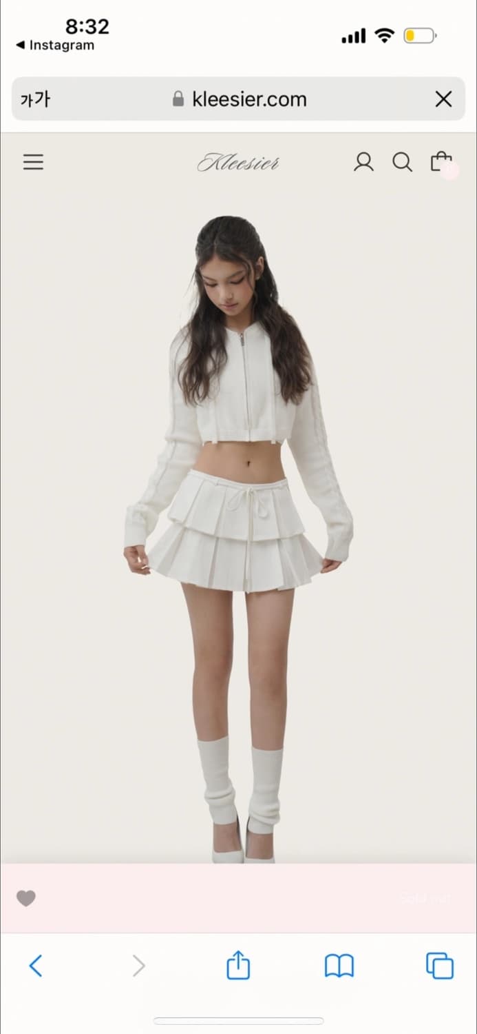 새상품) 클리시어 KLEESIER chou chou 츄츄 후드집업+탑 상품이미지1