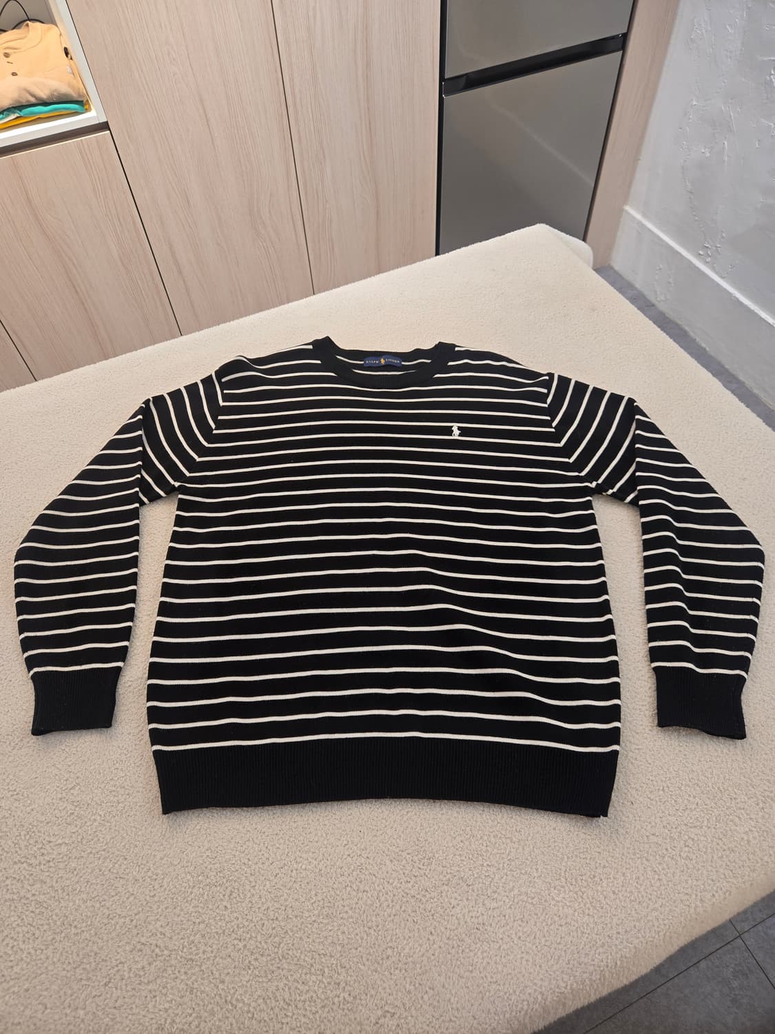 폴로 랄프로렌 단가라 니트 블랙 L 상품이미지2