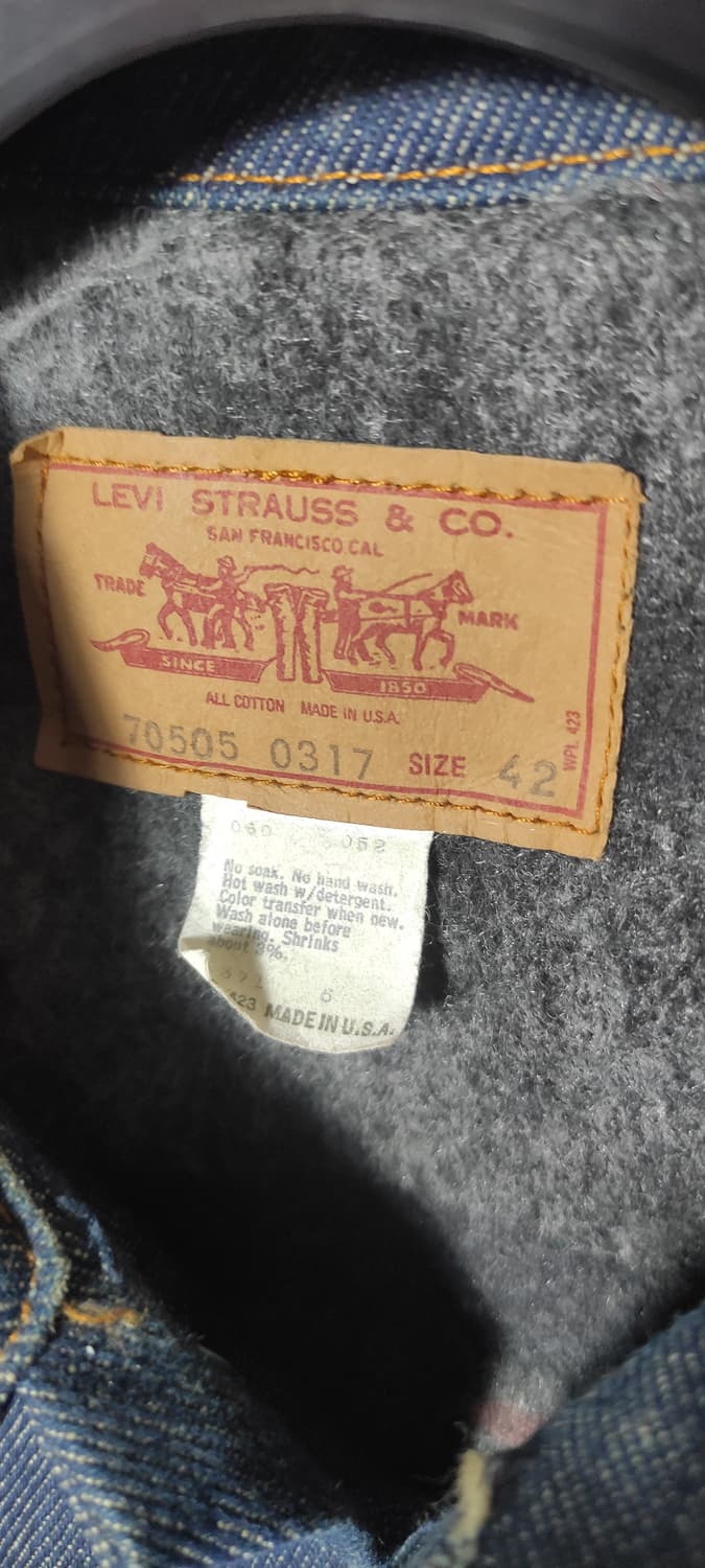 70s 리바이스 데님 자켓 미세탁 라이닝 안감 상품이미지6