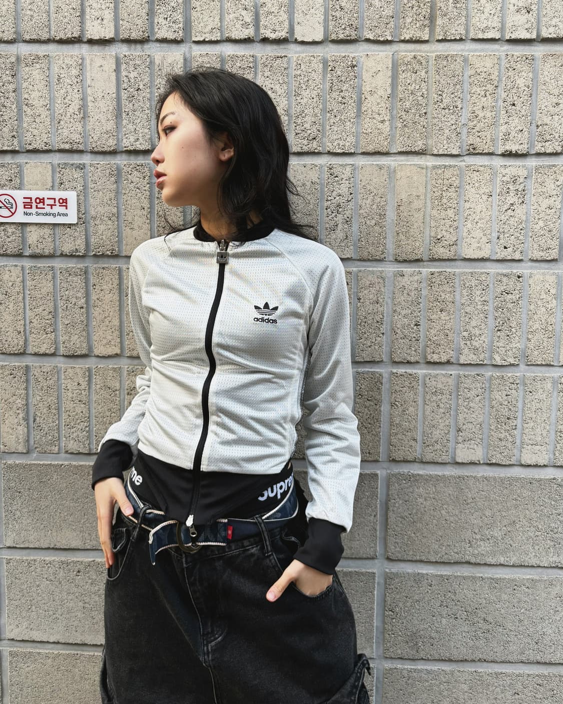 아디다스 양면 바디수트 실루엣 집업 상품이미지6