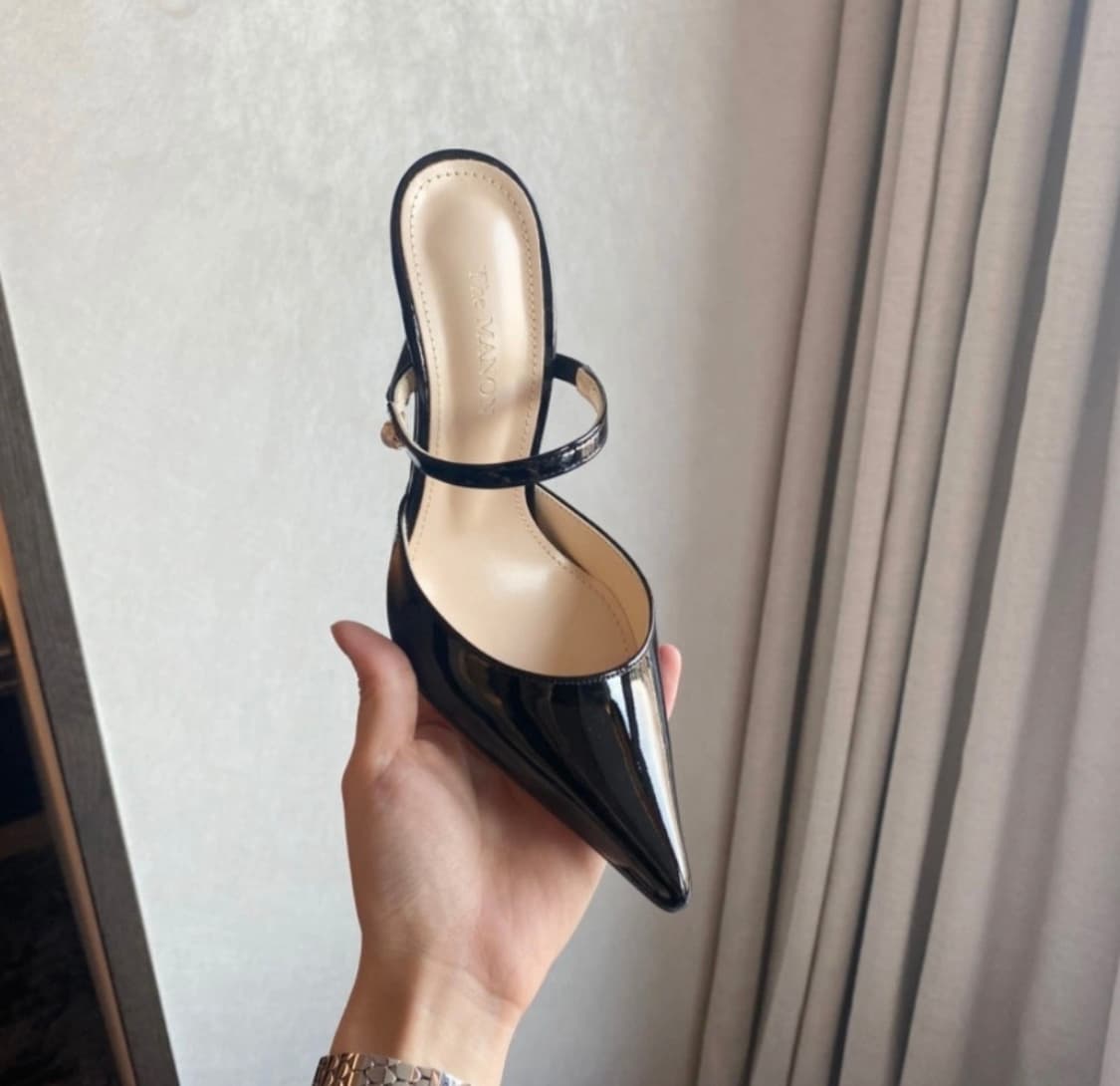 더마농 블랙 페이던트 뮬 하이힐 245size 상품이미지5