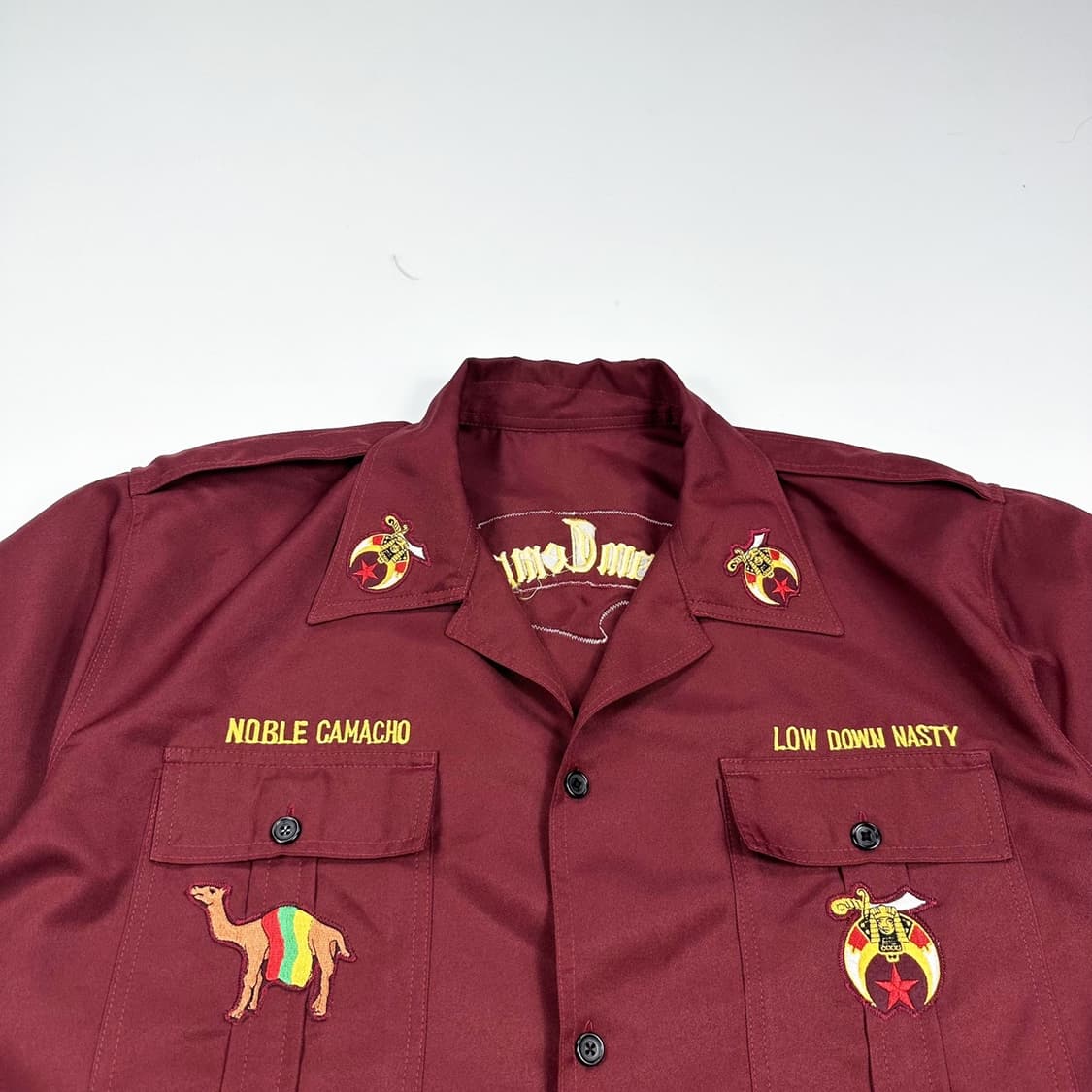 VTG 빈티지 이집트 버건디 박시 반팔 셔츠 (XXXL) 상품이미지1