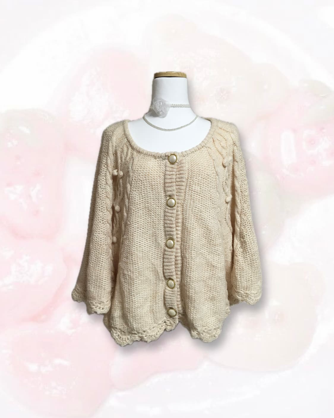 빈티지 엑시즈팜 니트 케이프 상품이미지1