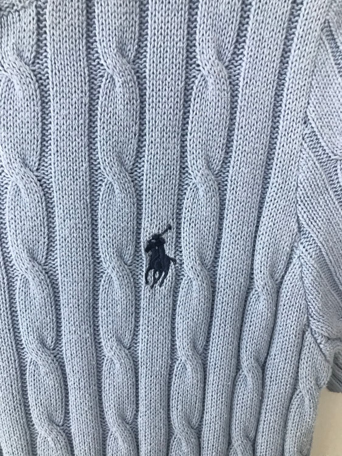 폴로 랄프로렌 신형 스카이블루 반팔 꽈배기 니트 상품이미지3